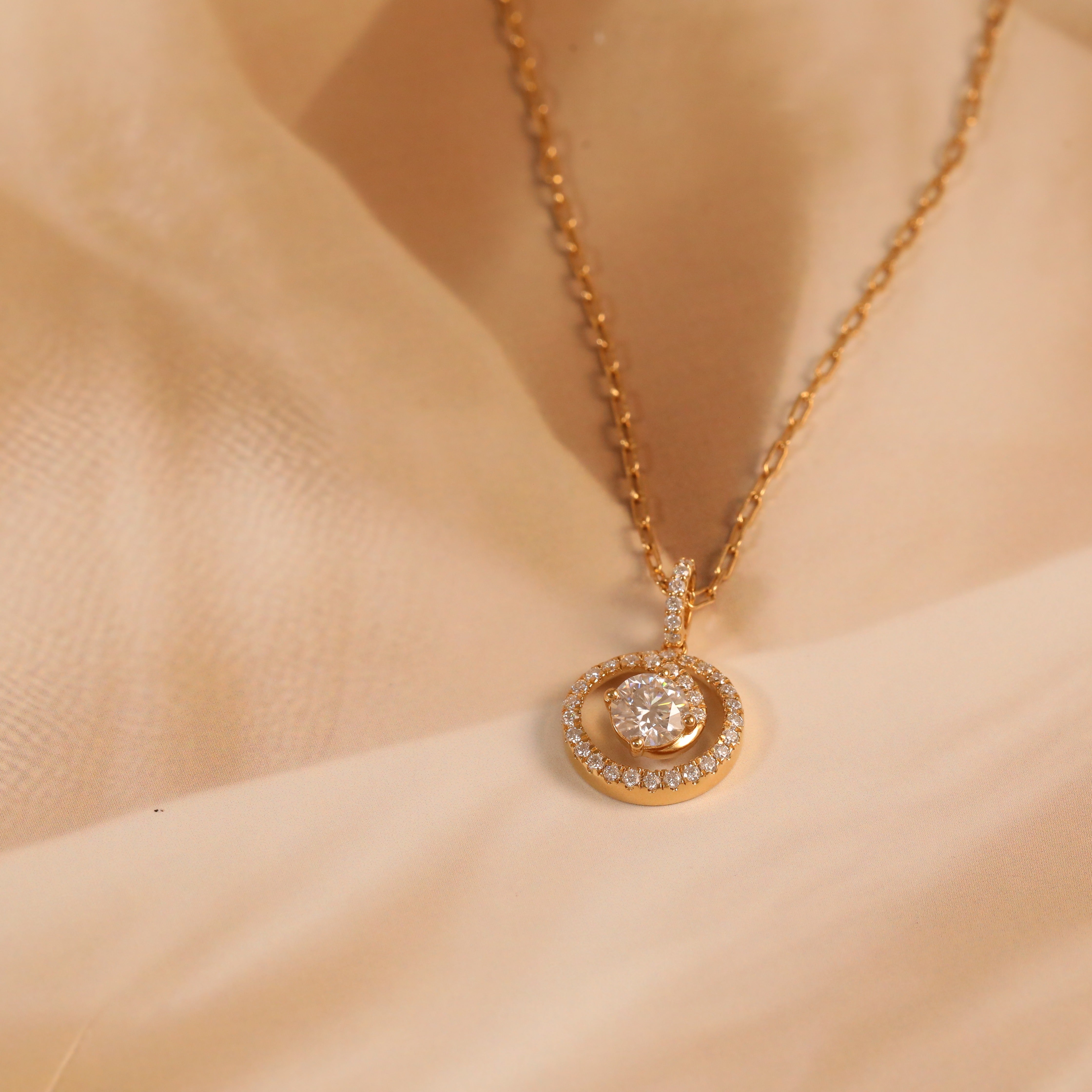 Halo Solitaire Pendant