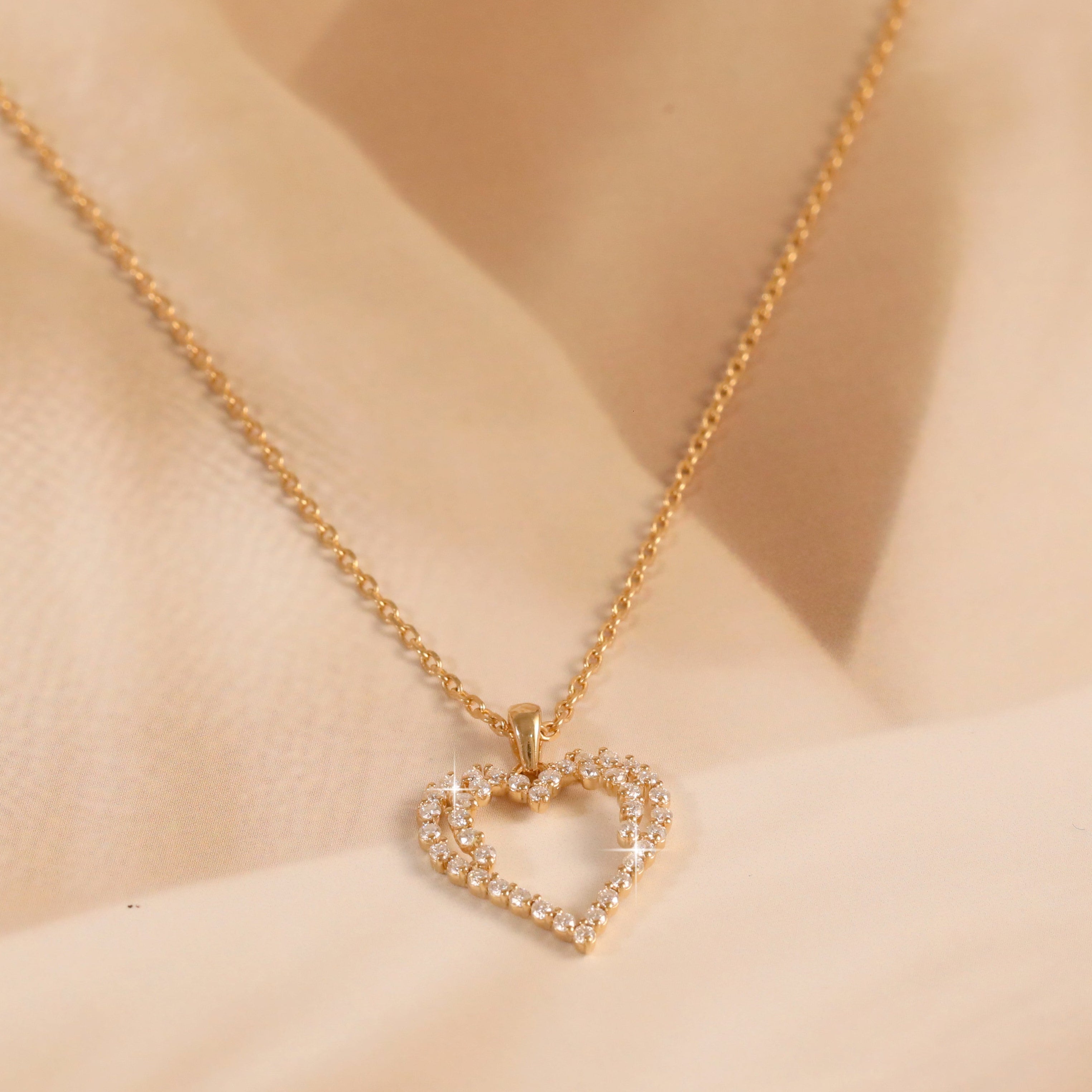 Sparkling Heart Solitaire Pendant