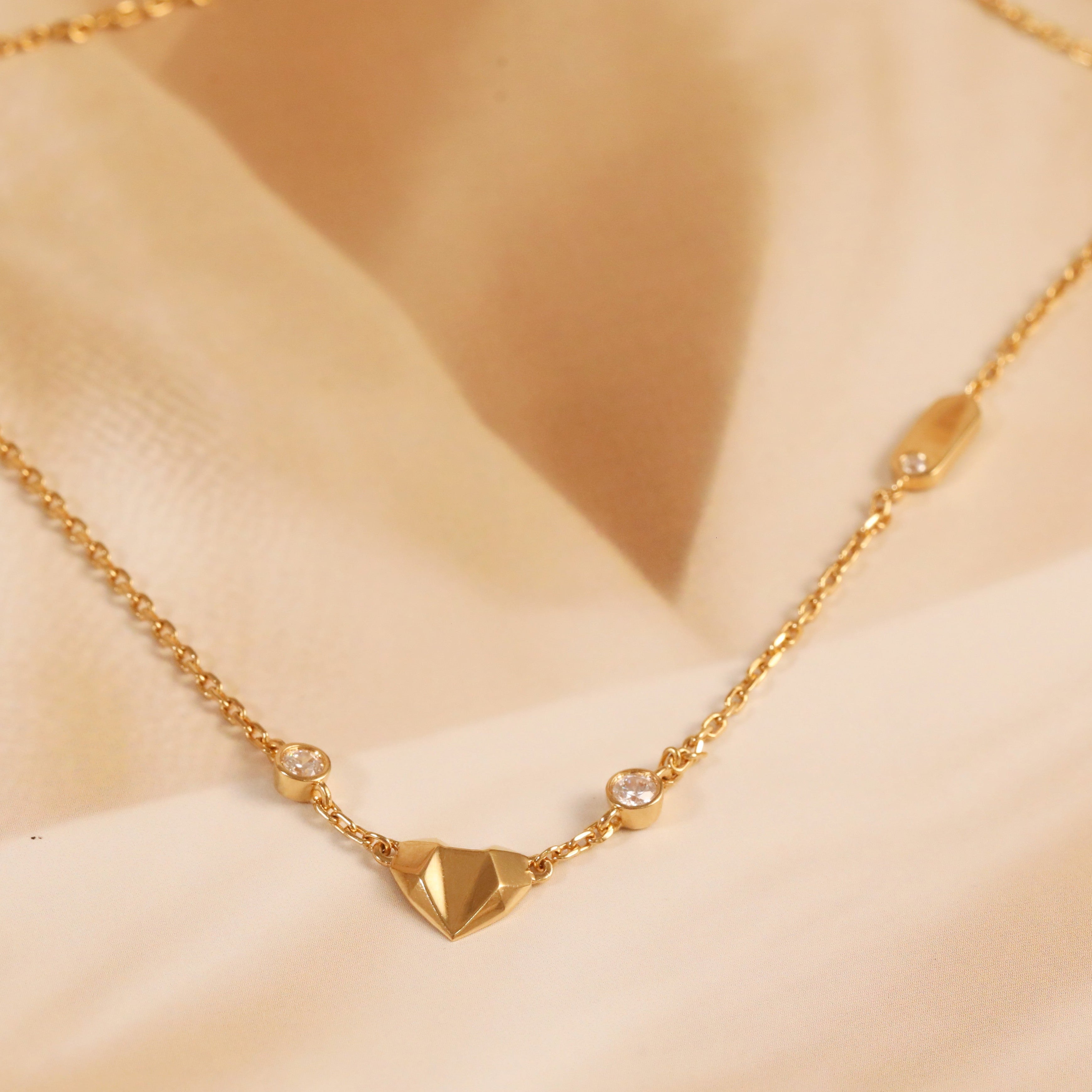 Heart Monzonite Necklace