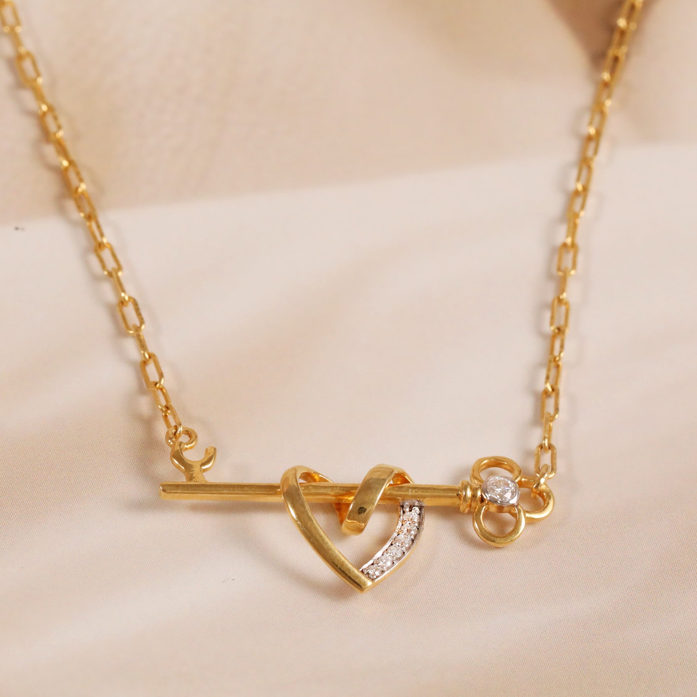 Heart & Key Pendant | Gold Plated