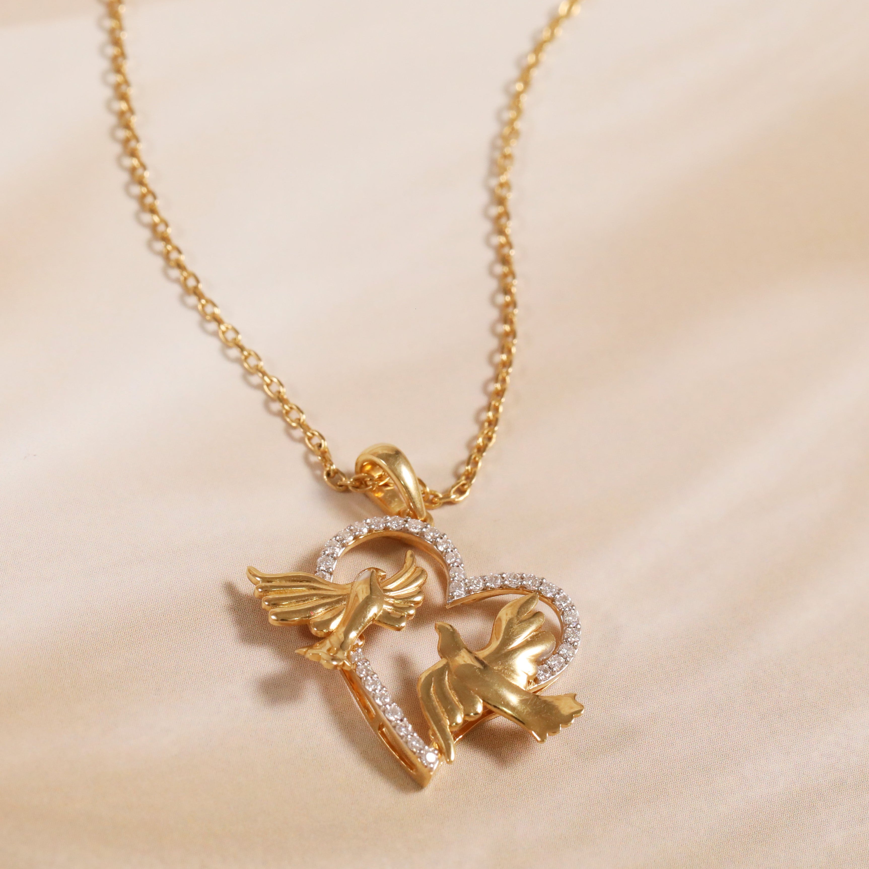 Love birds Heart Monzonite Pendant