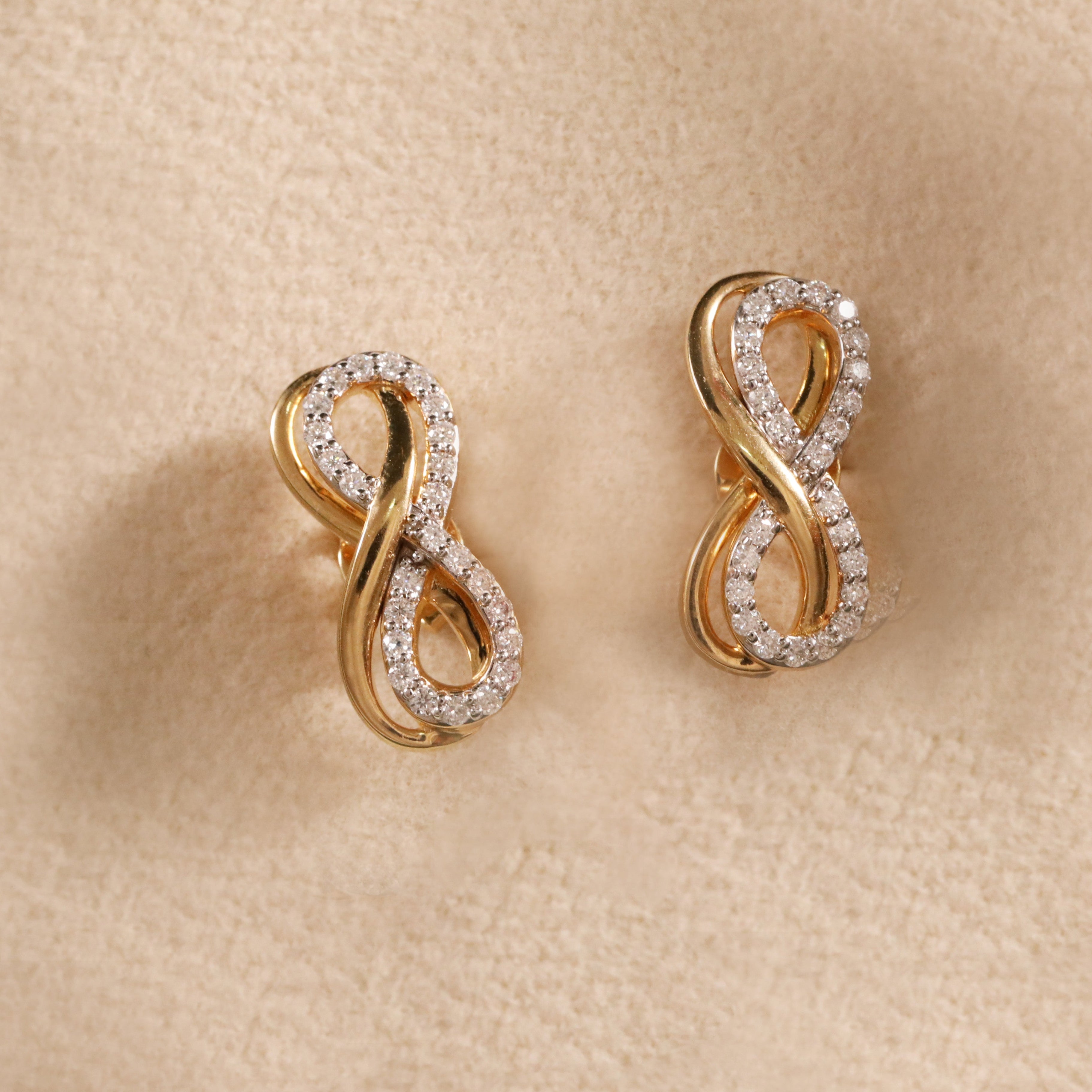 Infinity Stud Earrings | Gold Plated