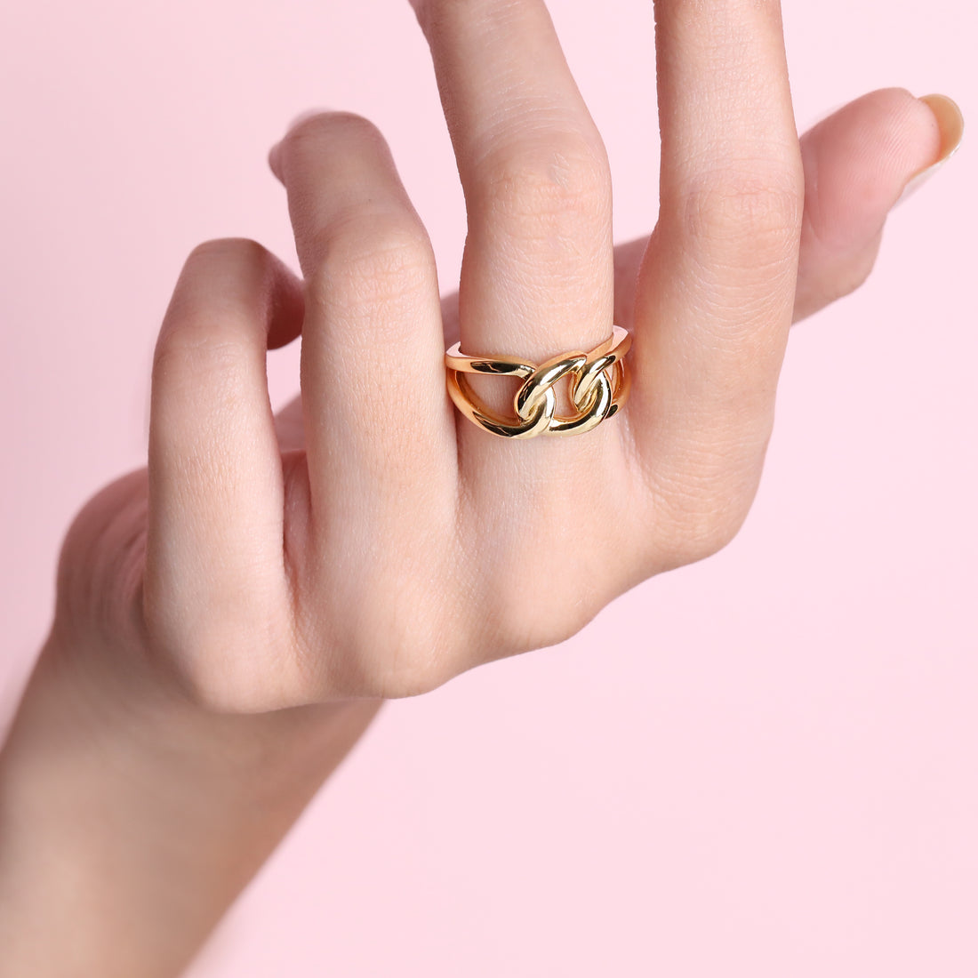 Interlocking Yellow Gold Band Ring
