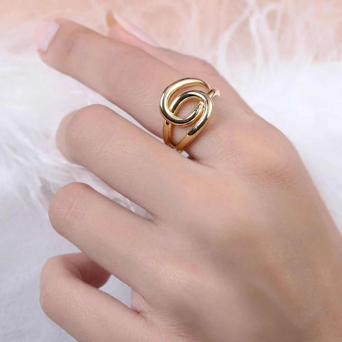 Gold Plated Knot Statement Ring