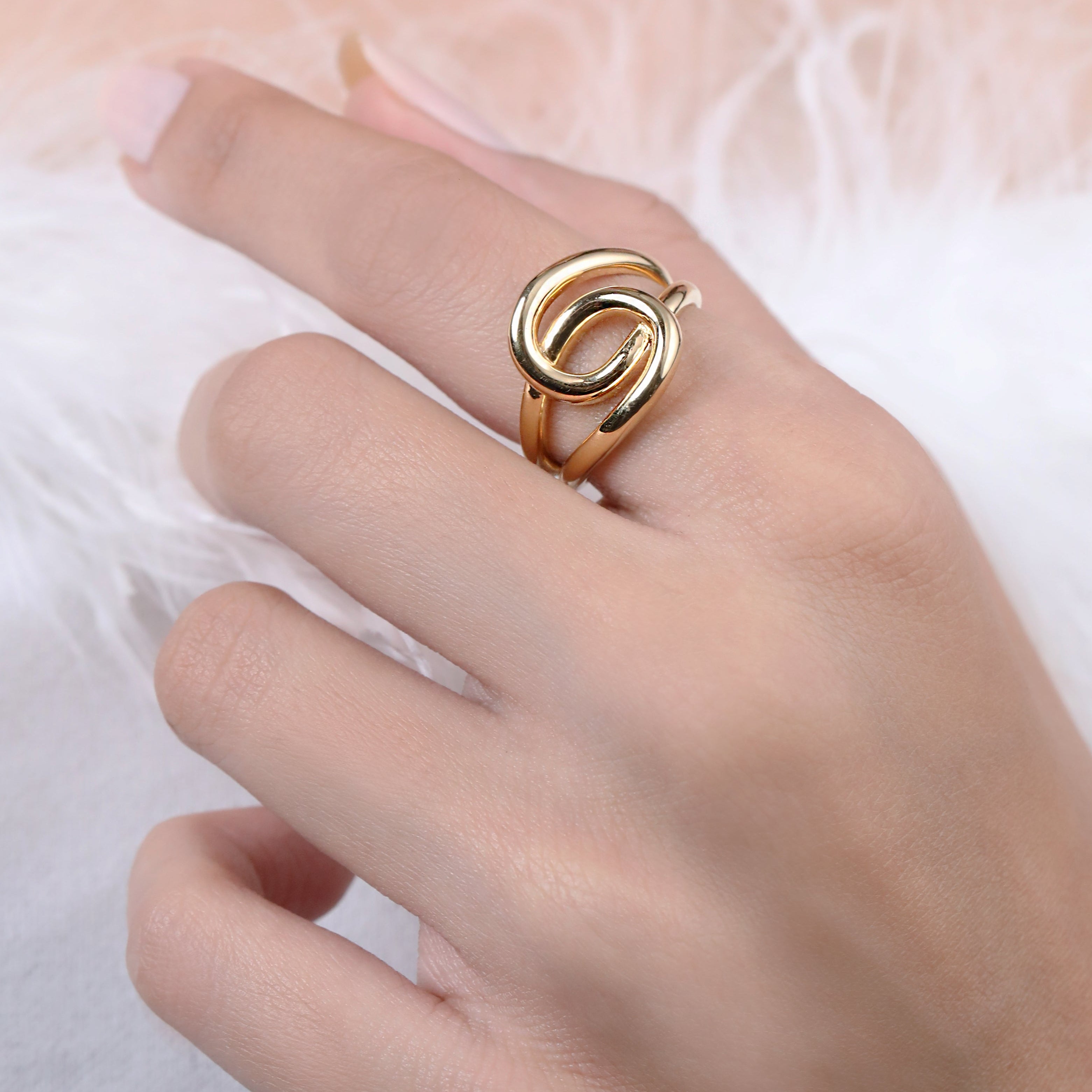 Gold Plated Knot Statement Ring