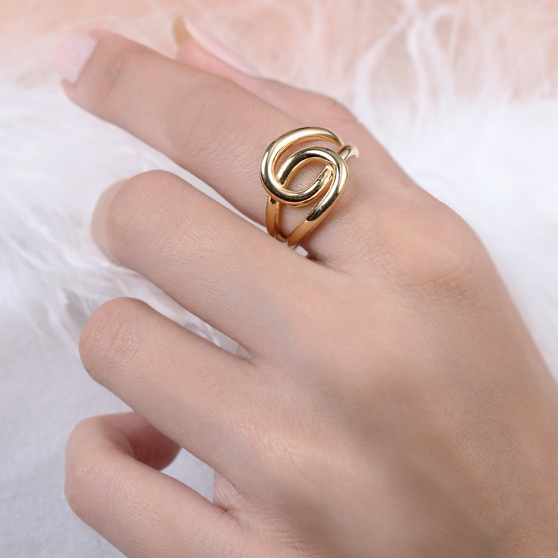 Gold Plated Knot Statement Ring