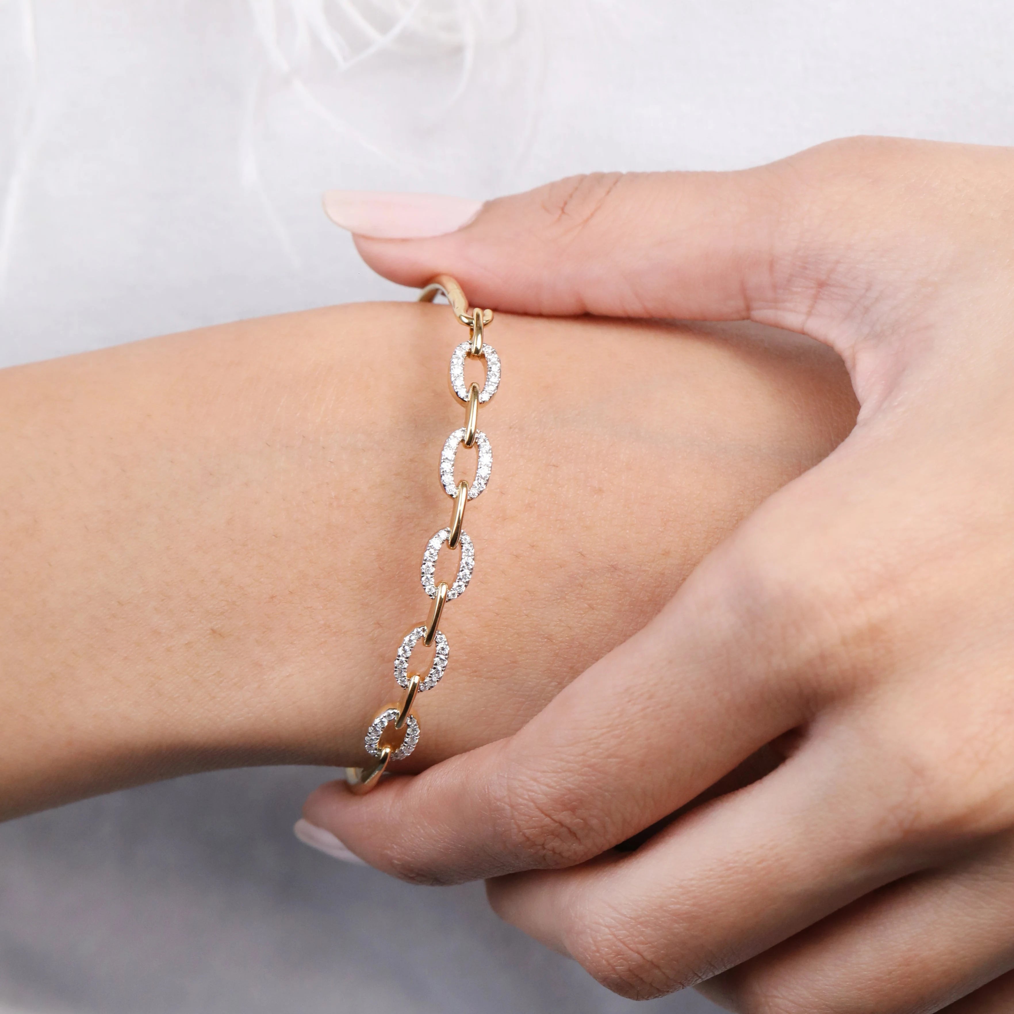 Link Bangle Bracelet | Gold Plated