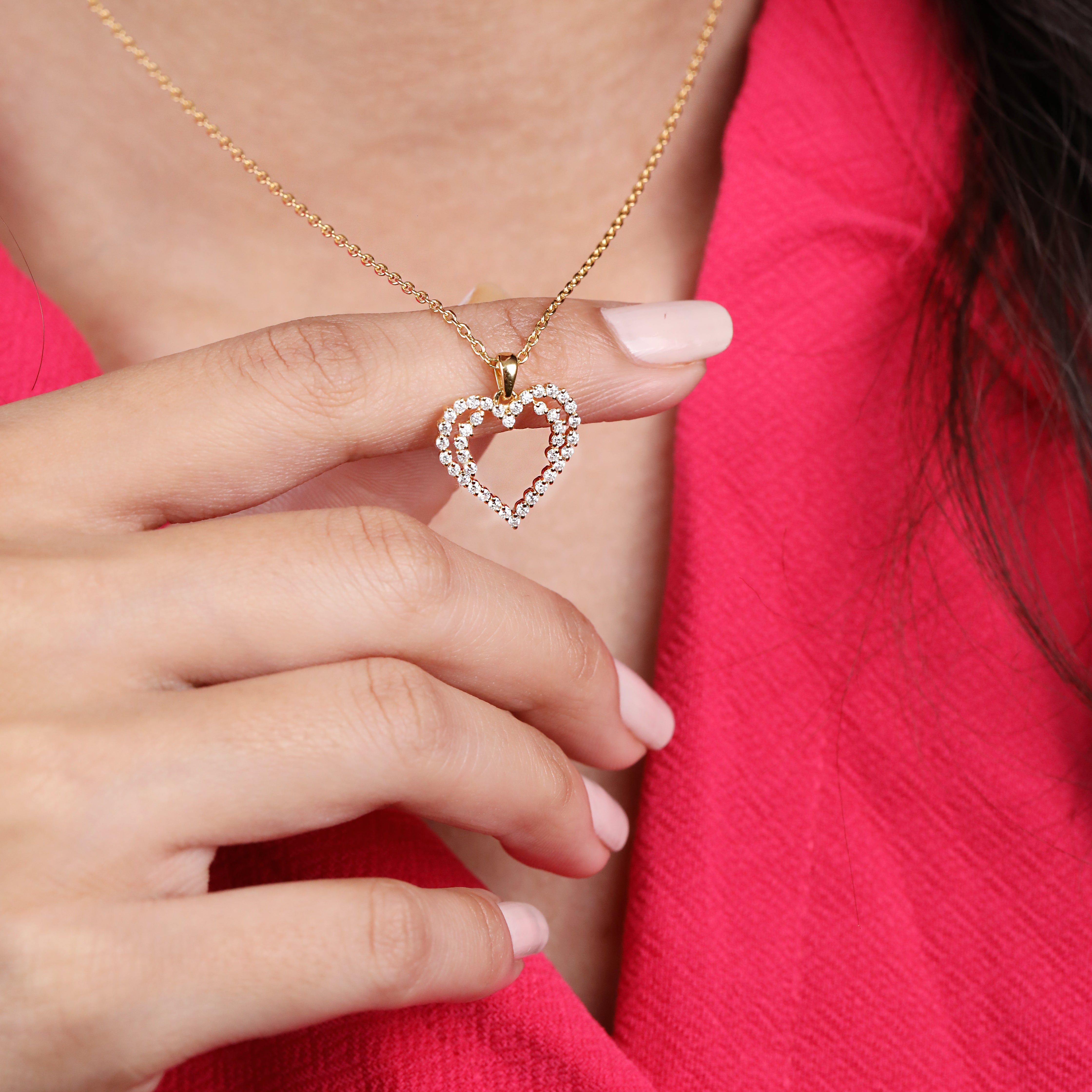 Sparkling Heart Solitaire Pendant