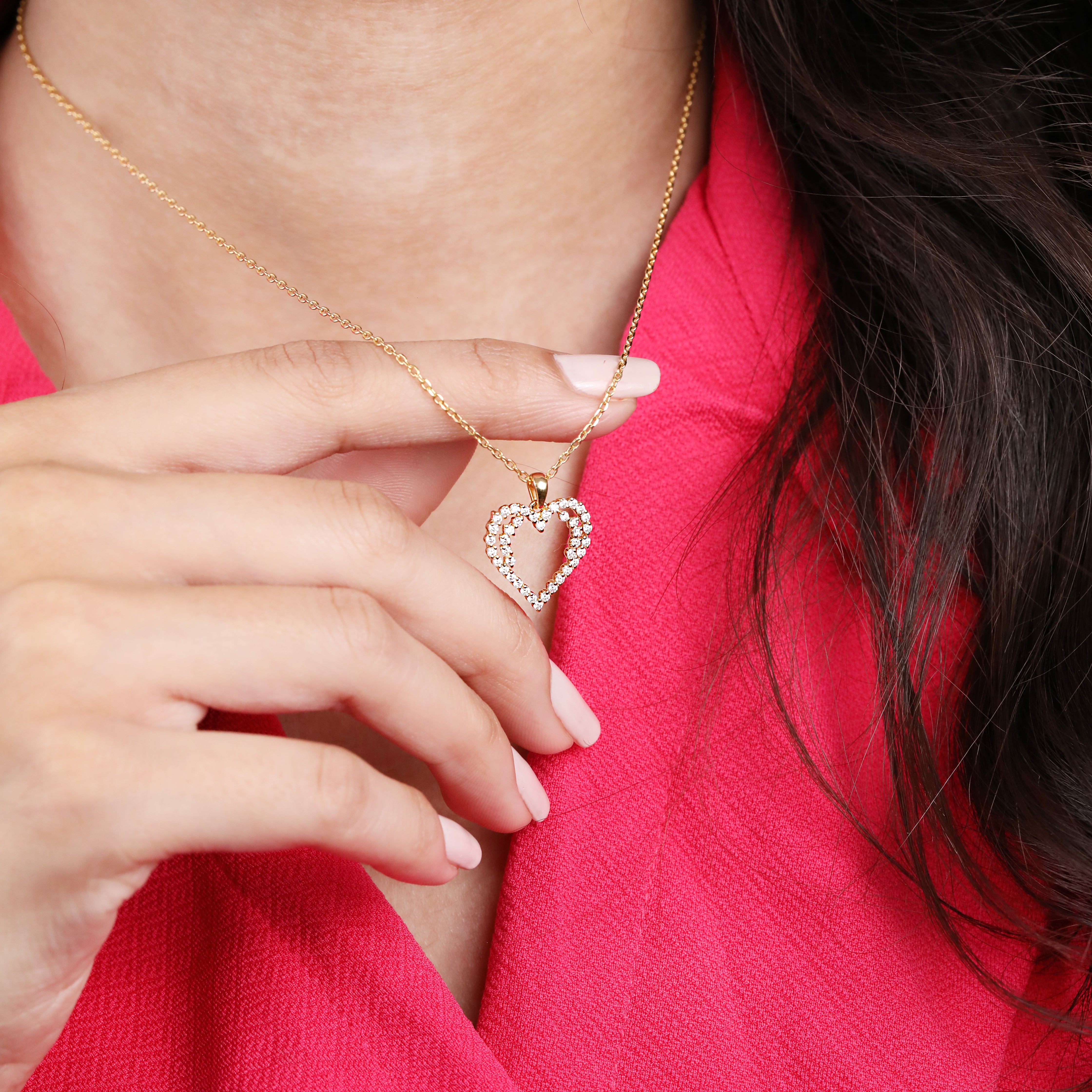 Sparkling Heart Solitaire Pendant