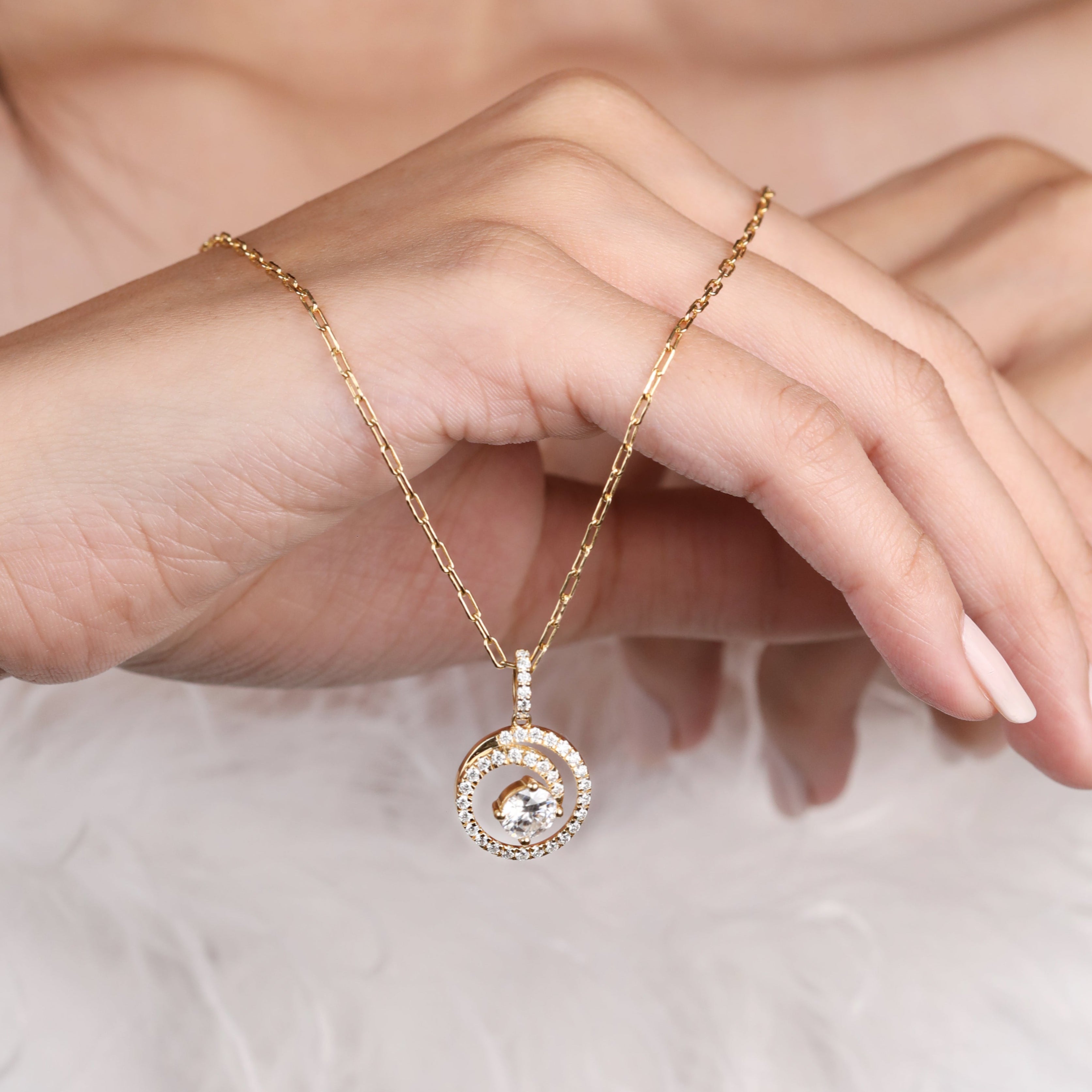 Halo Solitaire Pendant