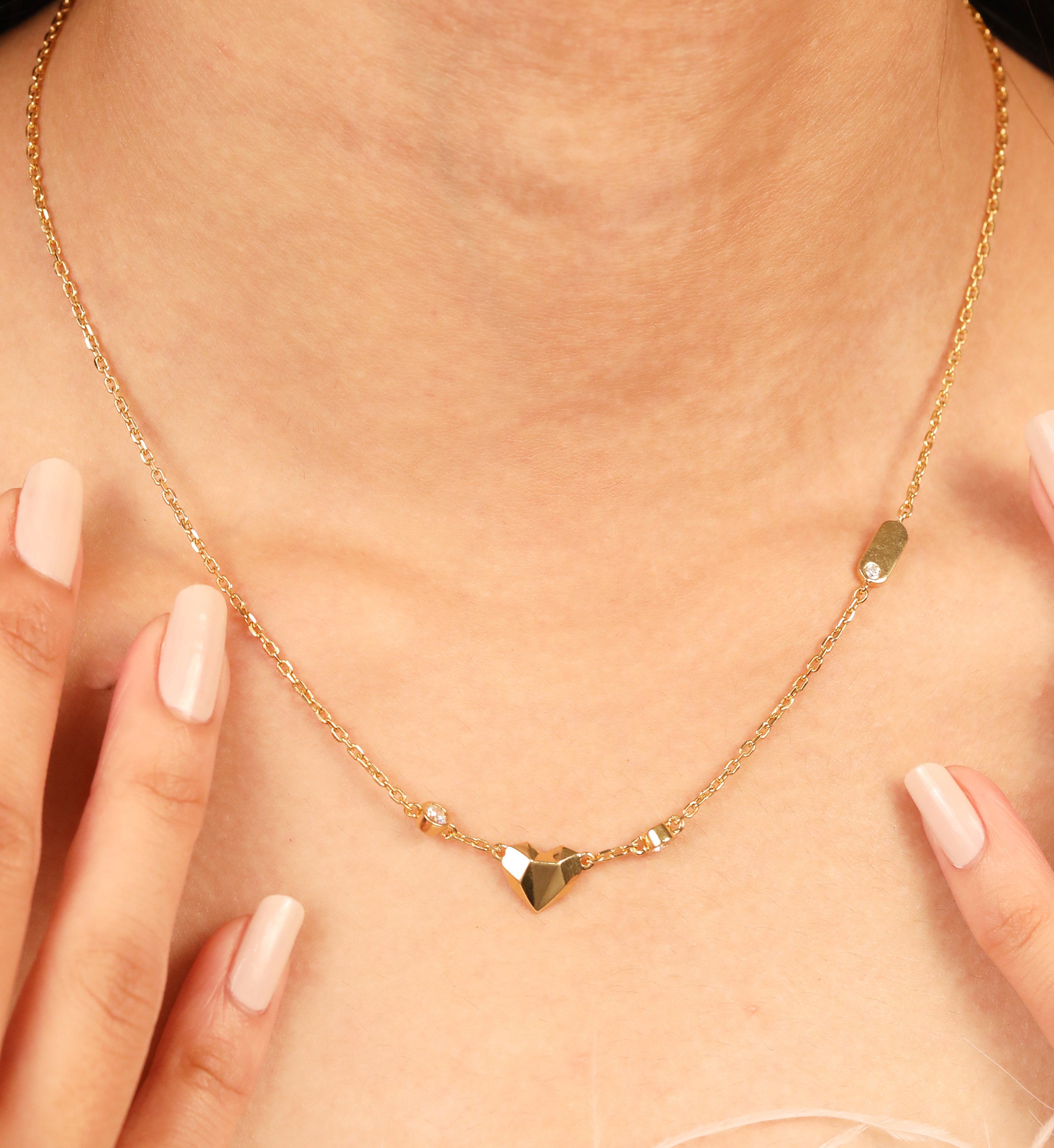 Heart Monzonite Necklace