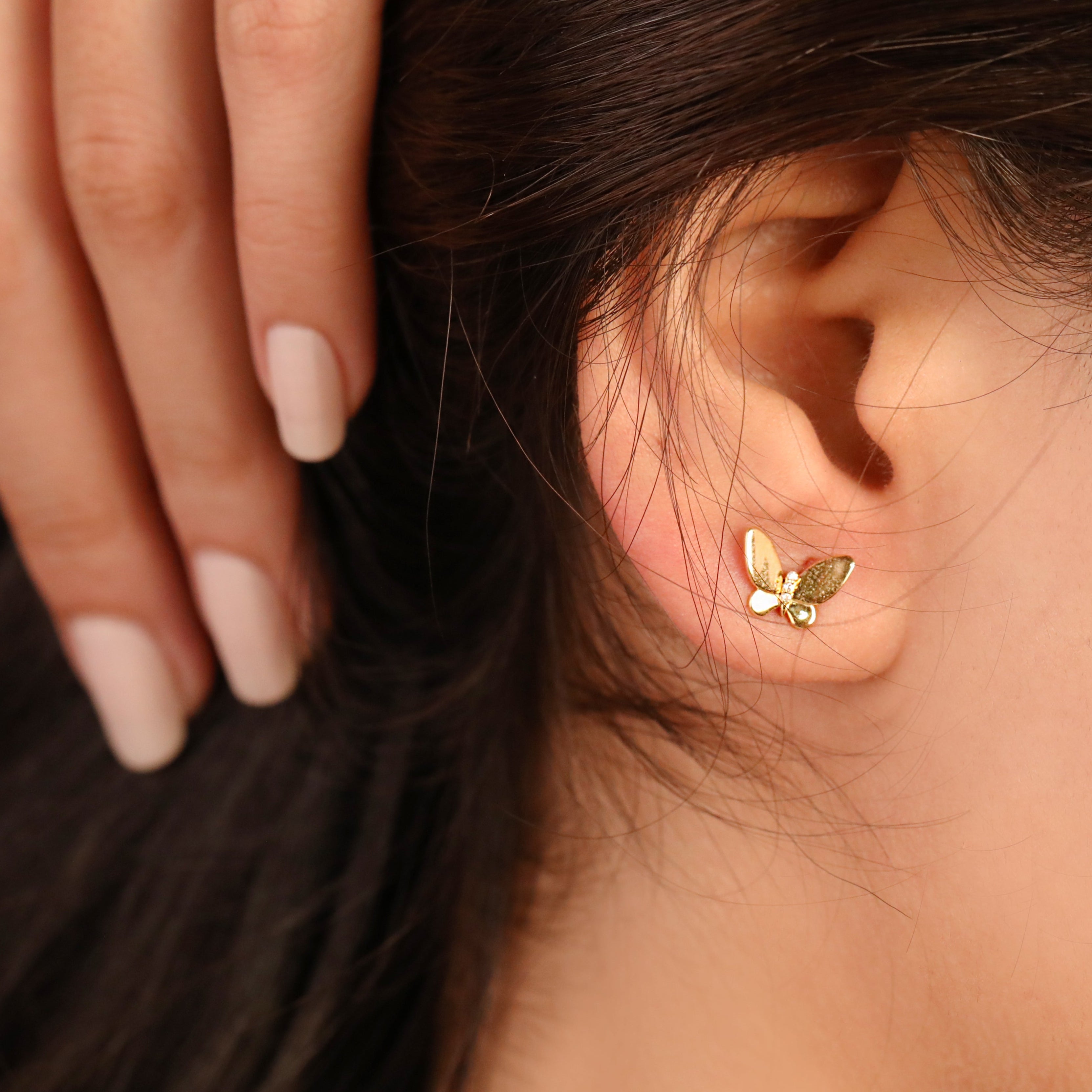 Butterfly Stud Earrings | Gold Plated