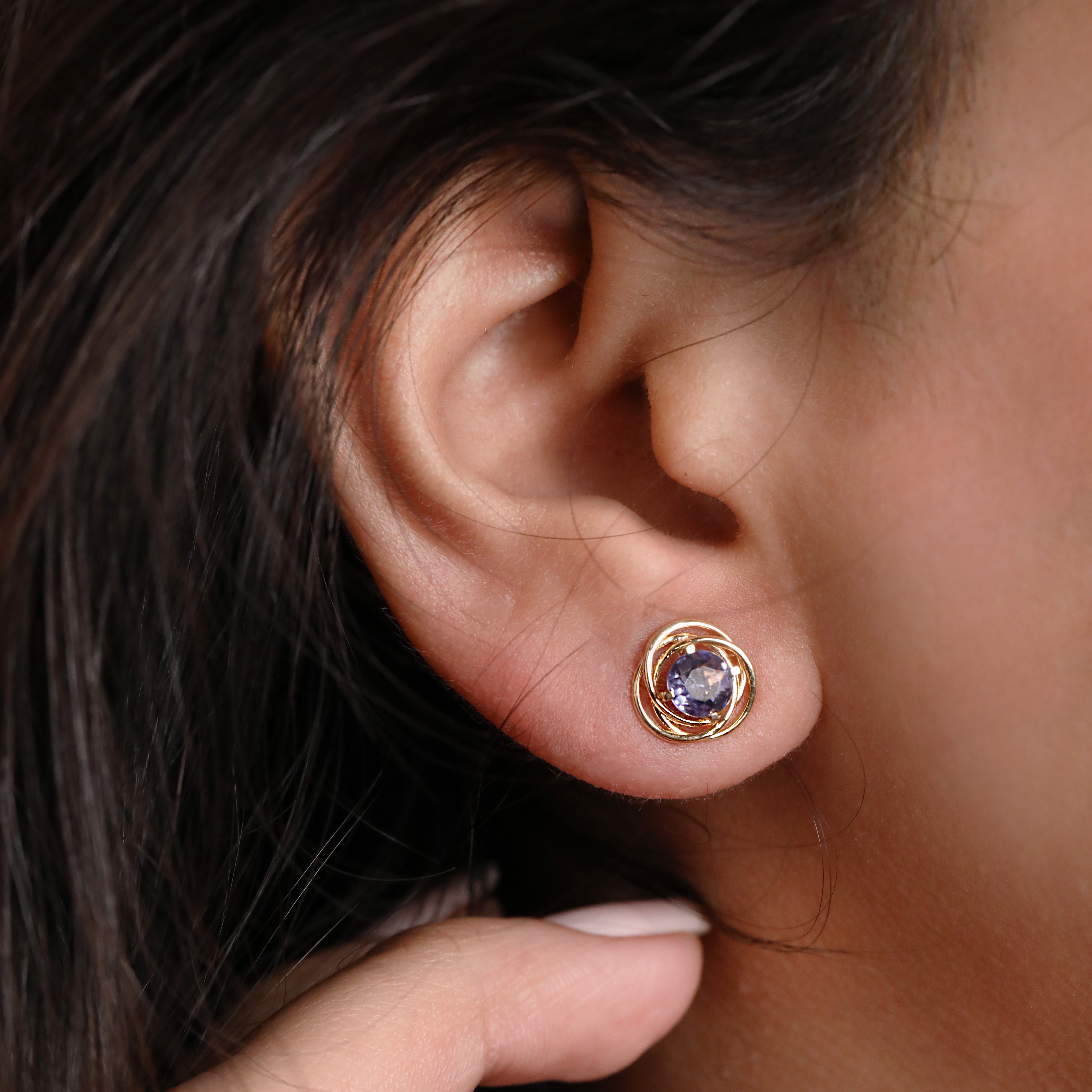Tanzanite Nest Stud Earrings