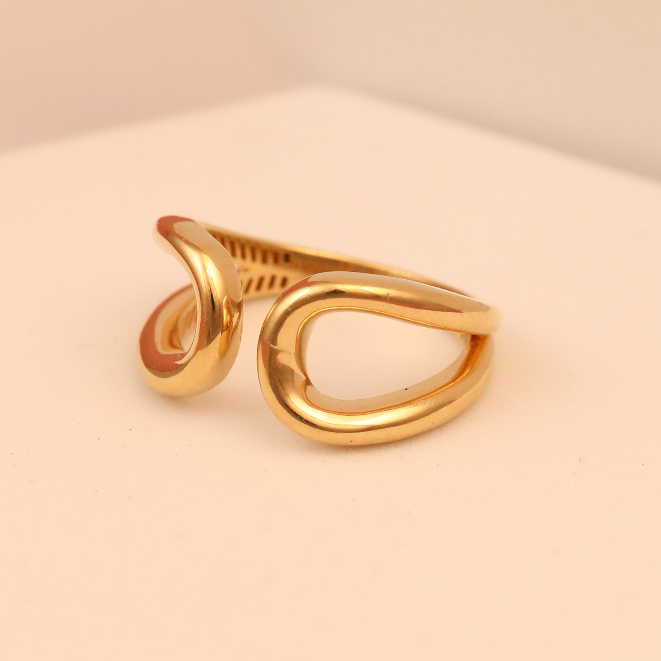 Open Loop Statement Gold Plated Ring