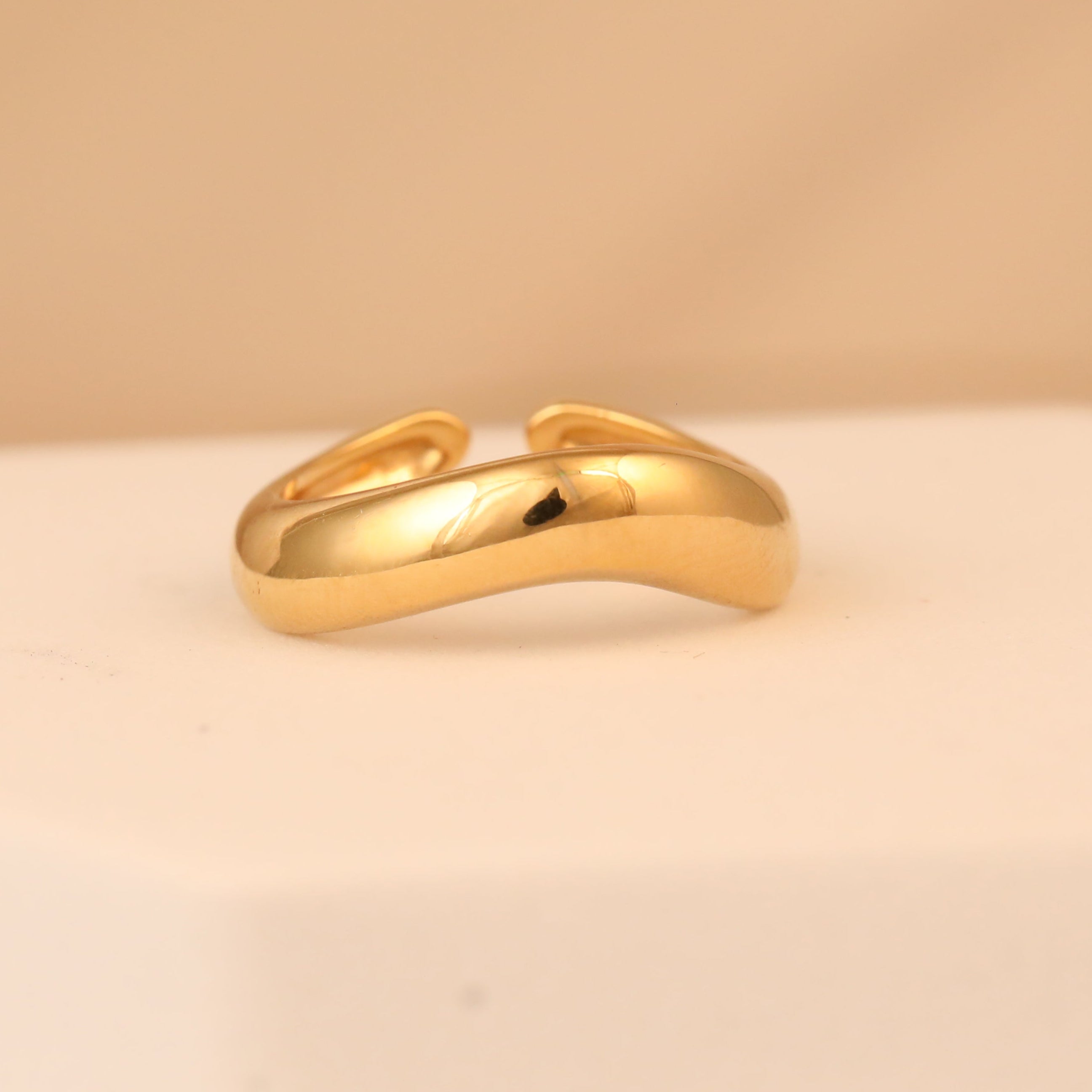 V-Shape Statement Gold Plated Ring