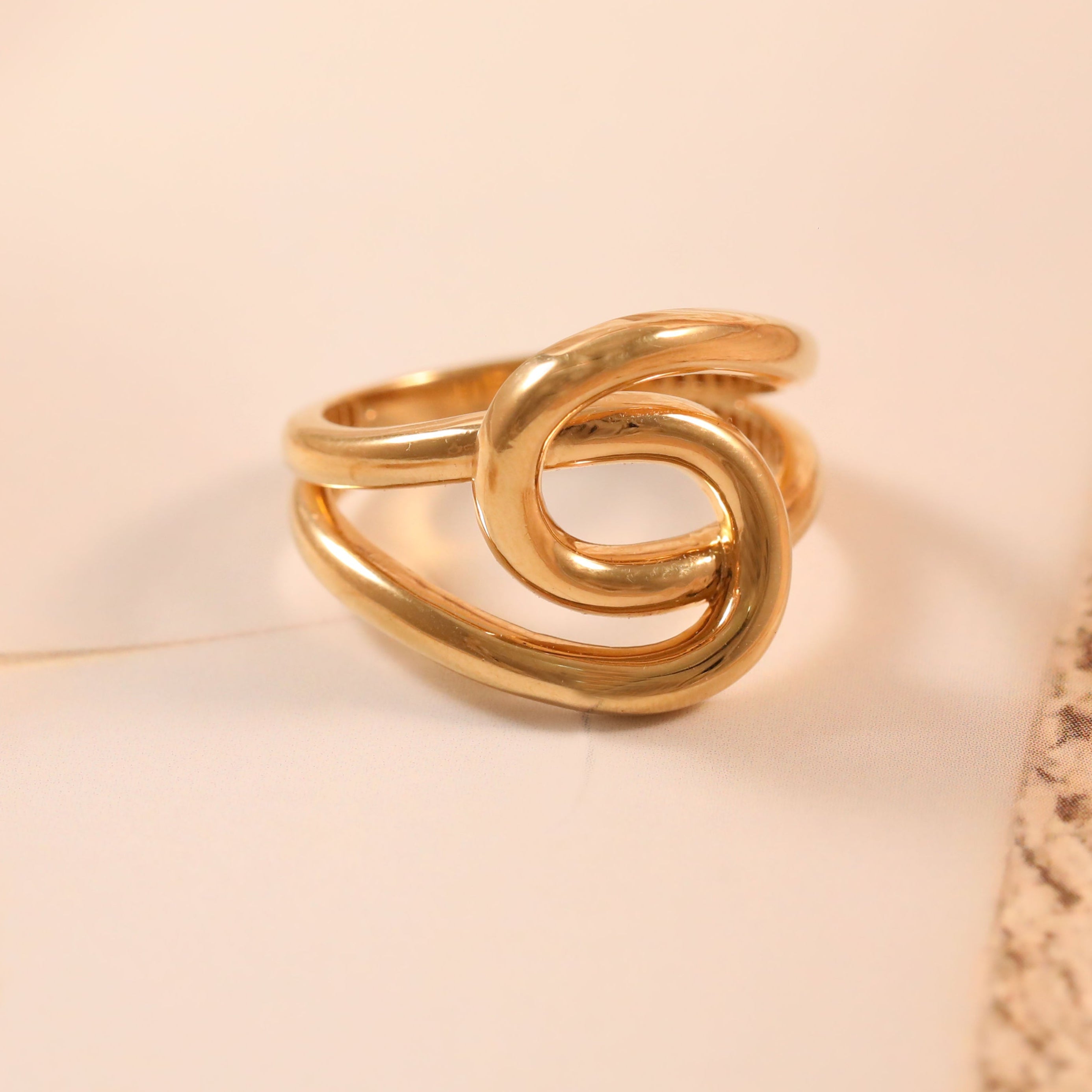 Gold Plated Knot Statement Ring