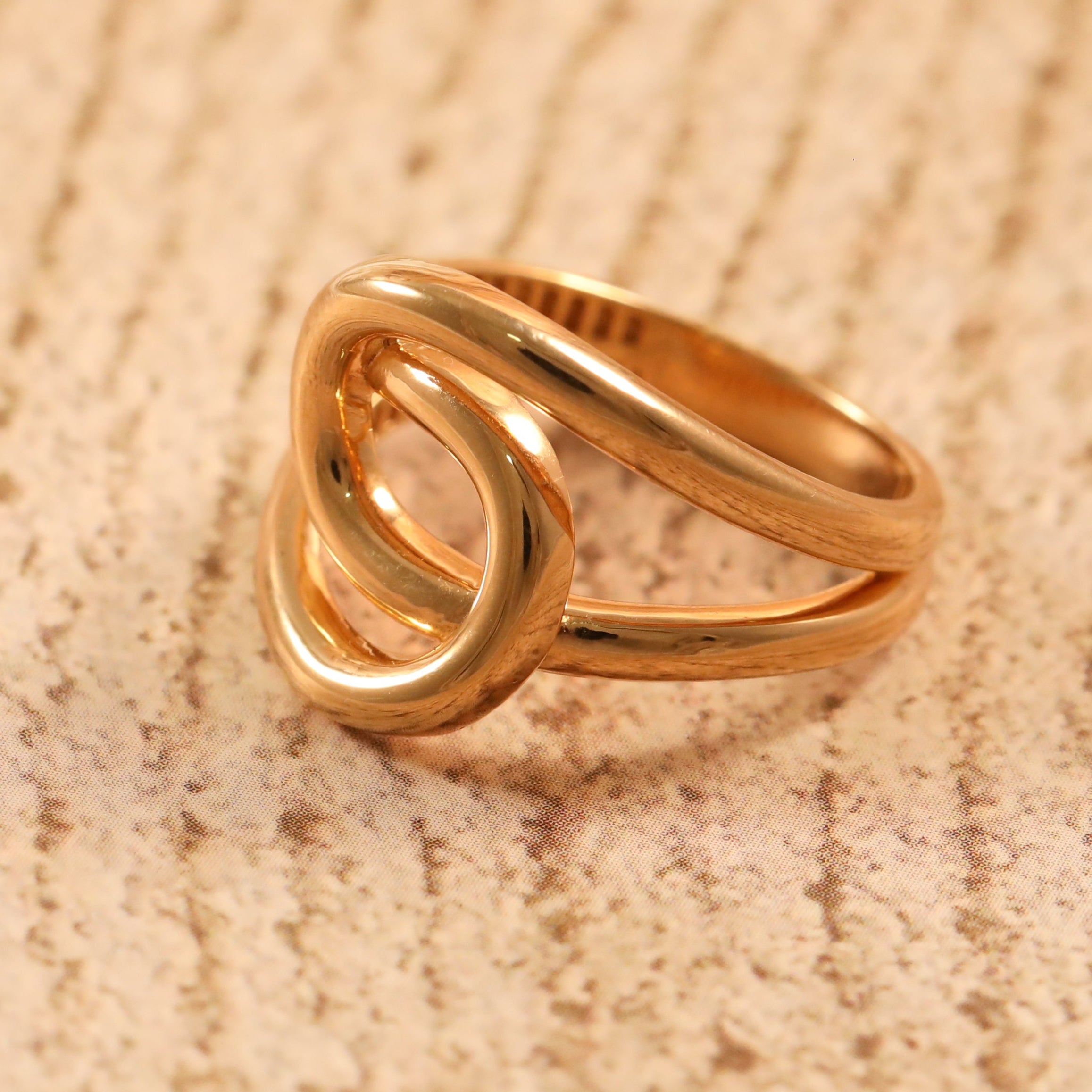 Gold Plated Knot Statement Ring