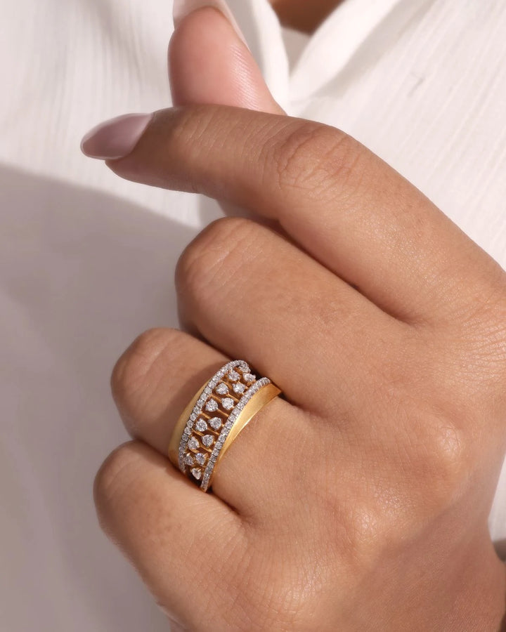 Bella Band Ring | Gold Vermeil with Moissanite Diamonds