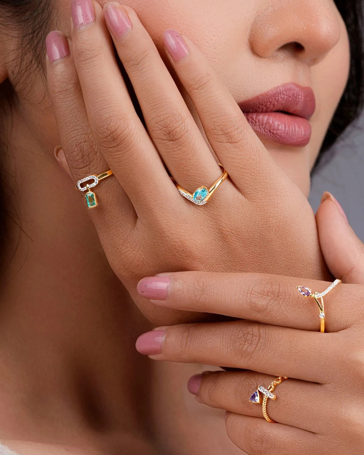 Asymmetric Pear Ring | Gold Vermeil