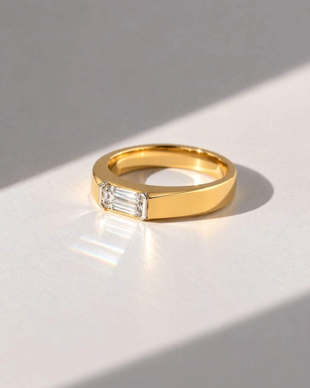 Emerald Cut Men's Moissanite Diamond Ring