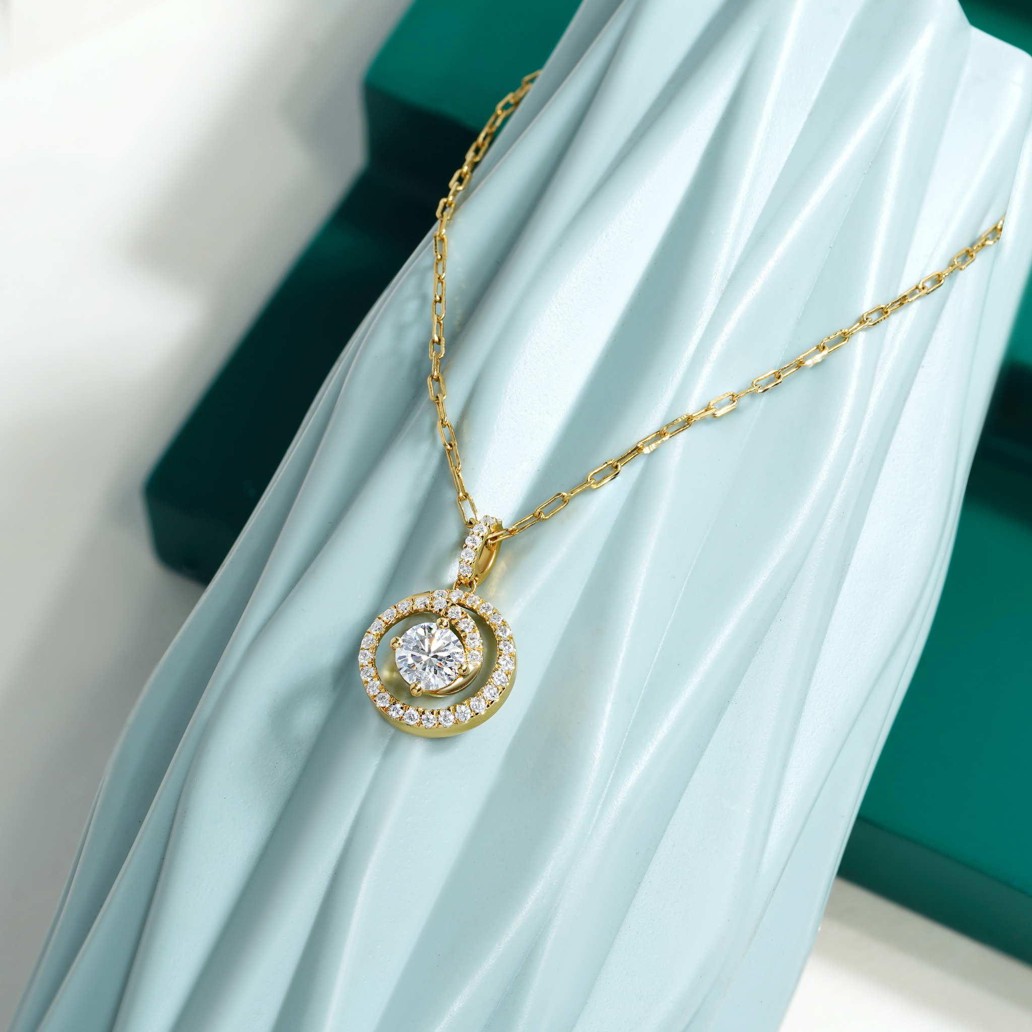 Halo Solitaire Pendant