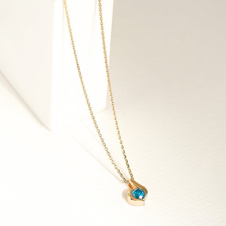 Aquamarine Solitaire Pendant