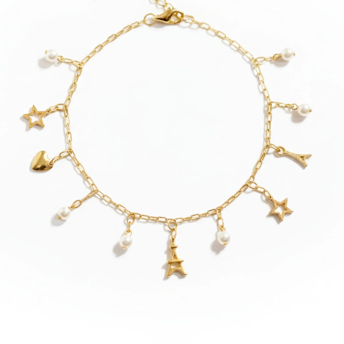 Paris Charm Bracelet | Gold Plated