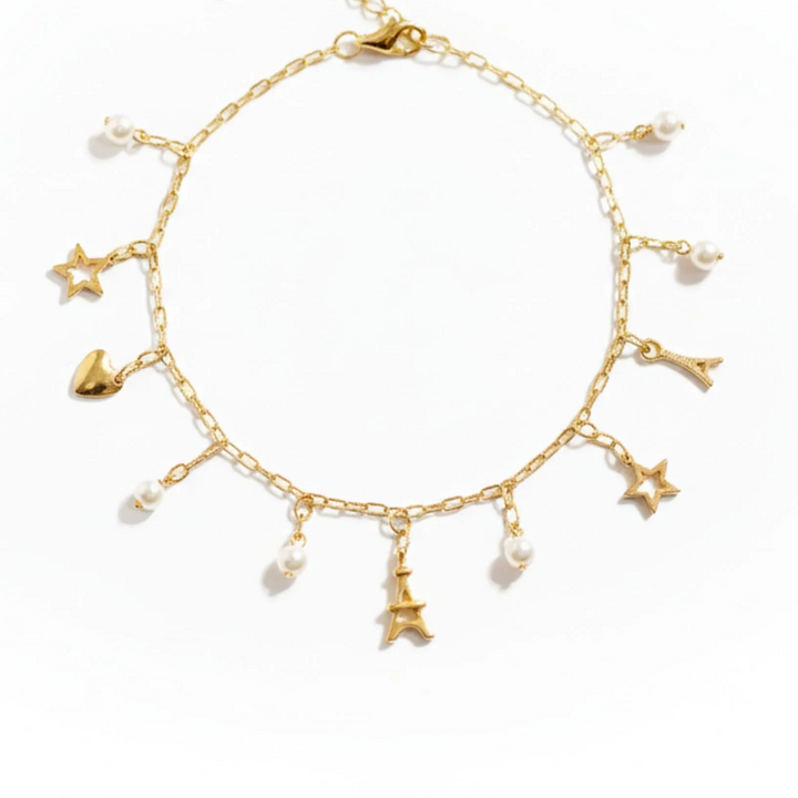 Paris Charm Bracelet | Gold Plated