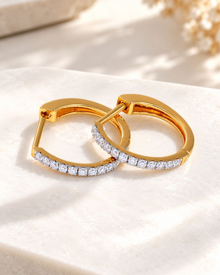 Moissanite Diamond Hoops | Gold vermeil