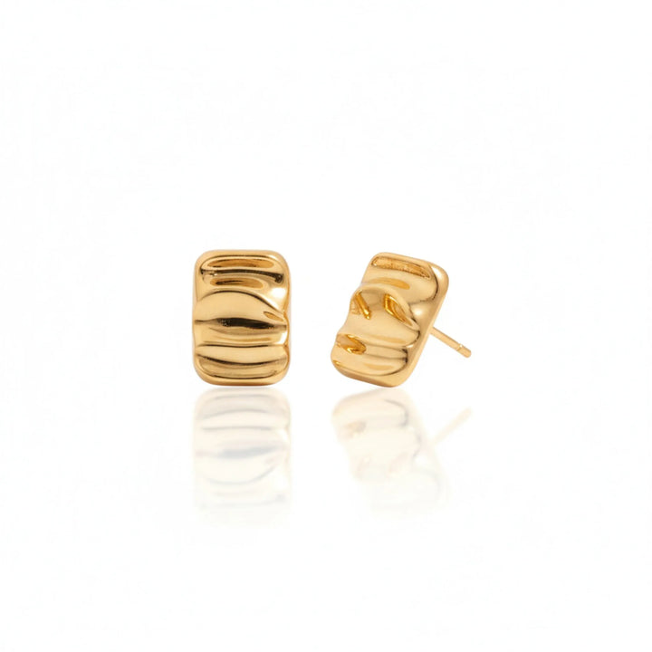 Bold Rectangle Textured Stud Earrings