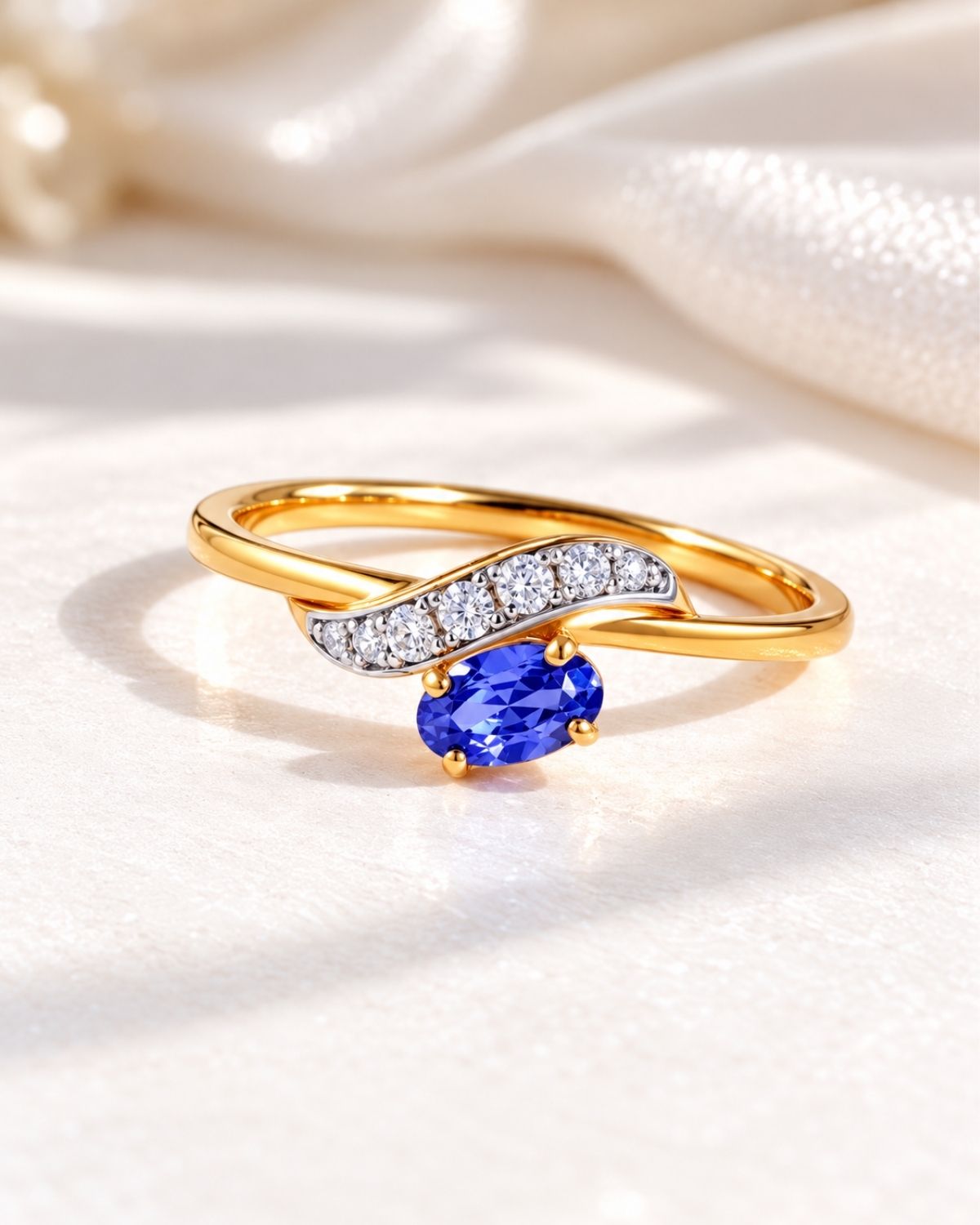 MIDNIGHT PETAL RING | GOLD VERMEIL
