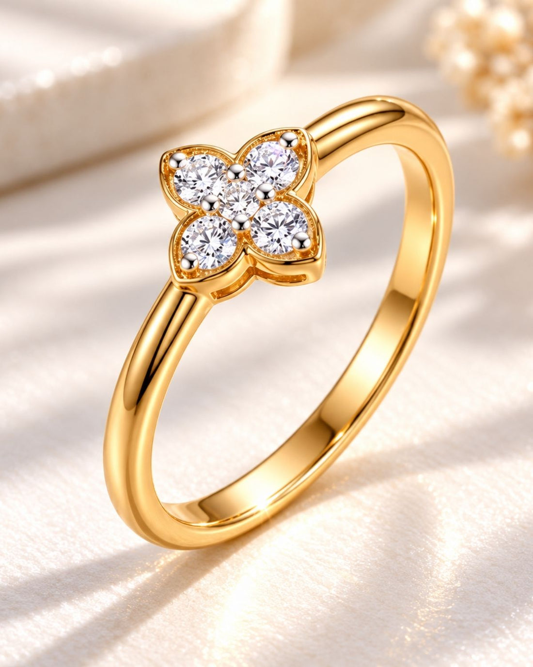 Floret Diamond Moissanite Vermeil ring