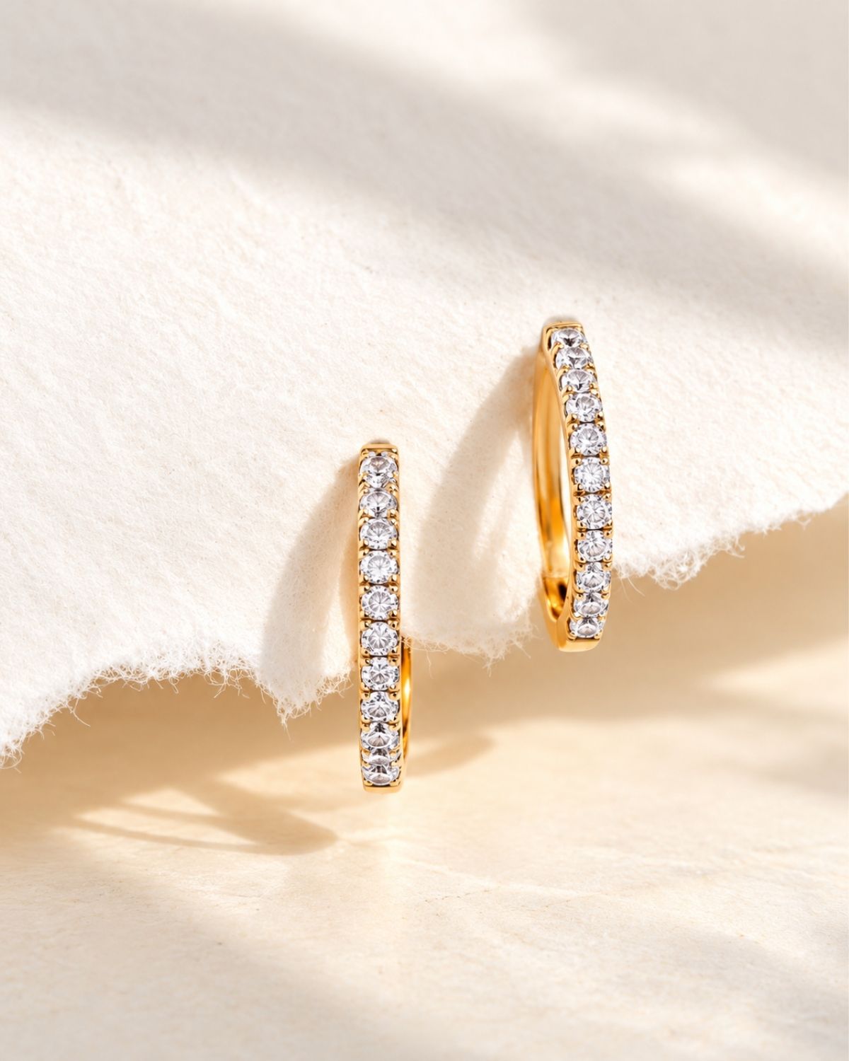 Moissanite Diamond Hoops | Gold vermeil