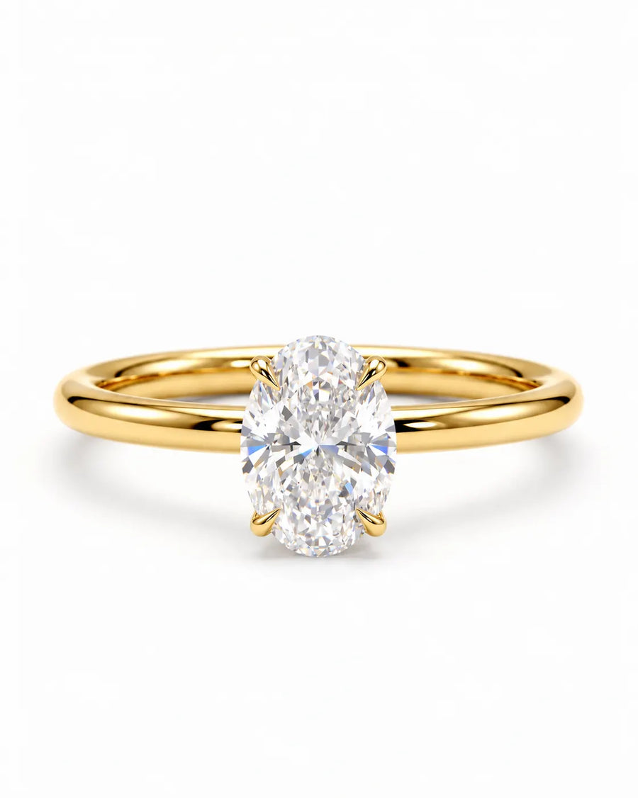 2ct Oval cut Solitaire ring | Gold Vermeil