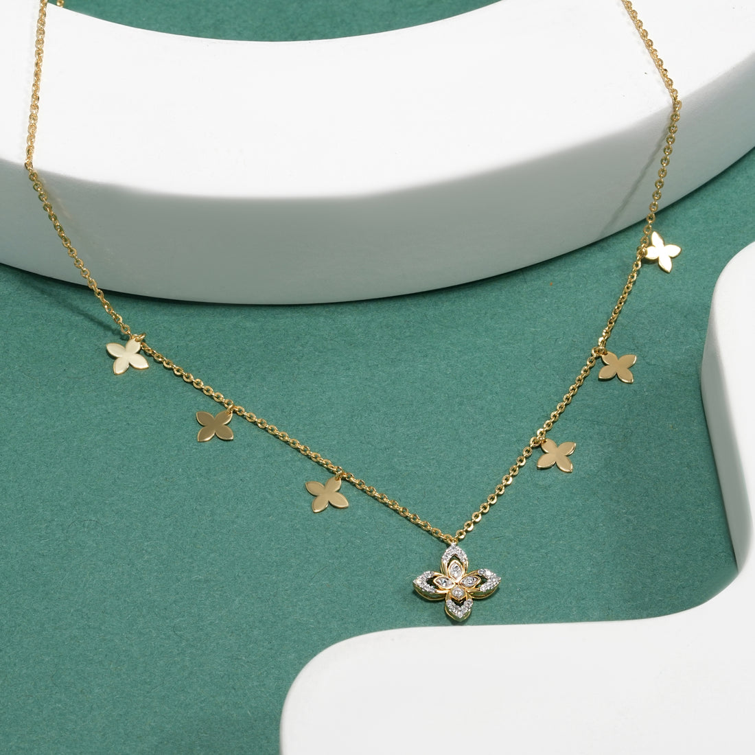 Diamond Flower Necklace