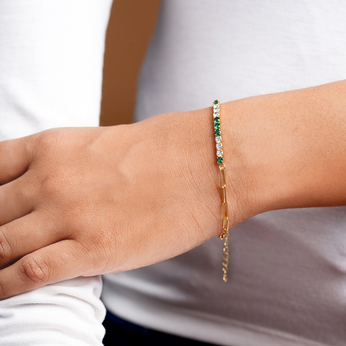 White & Green Cubic bracelet