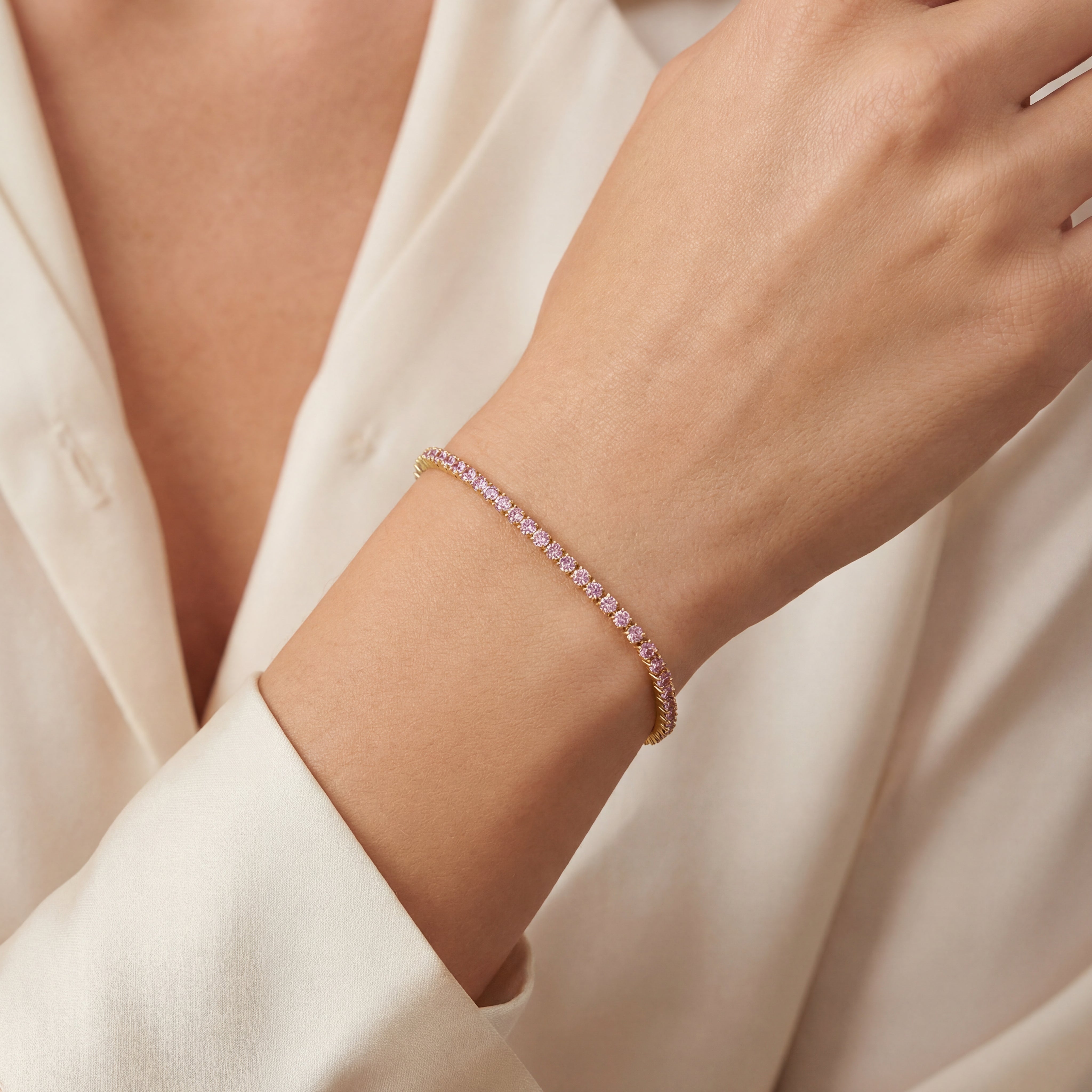 Pink Diamond Tennis Bracelet