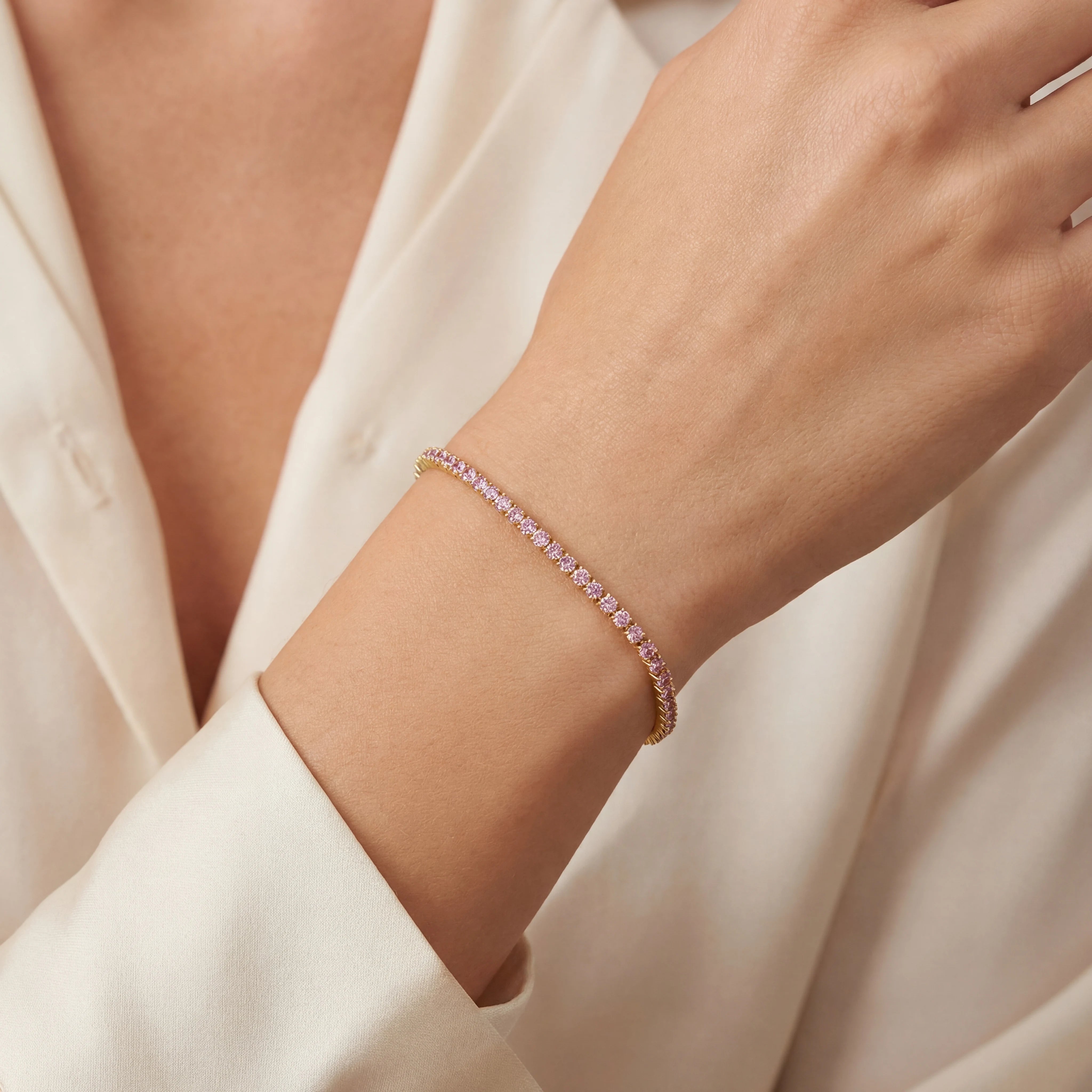 Pink Diamond Tennis Bracelet