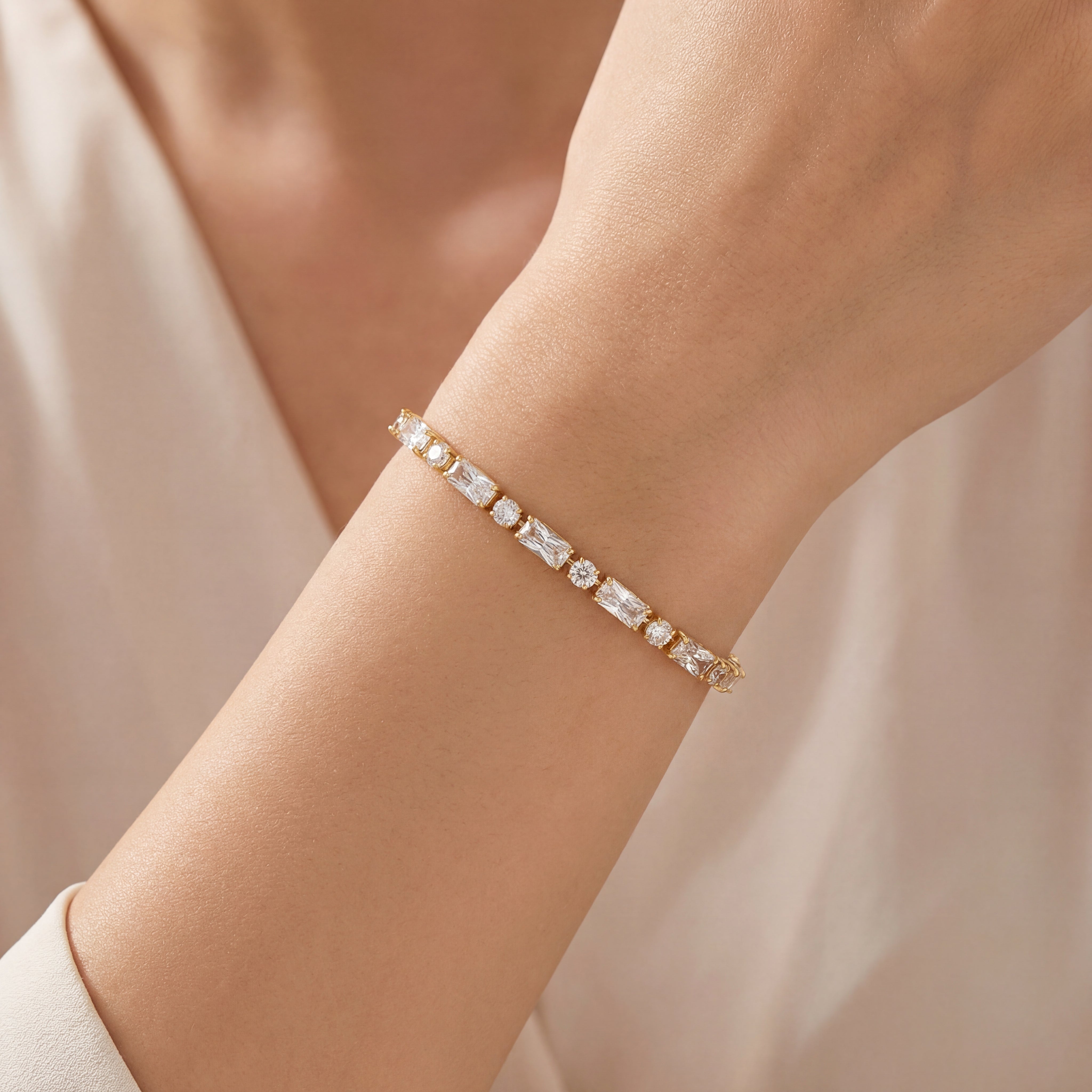 Emerald Cut Diamond Bracelets