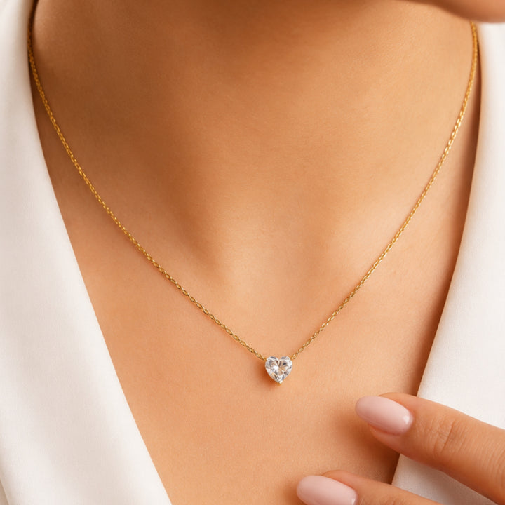 Heart Solitaire Pendant