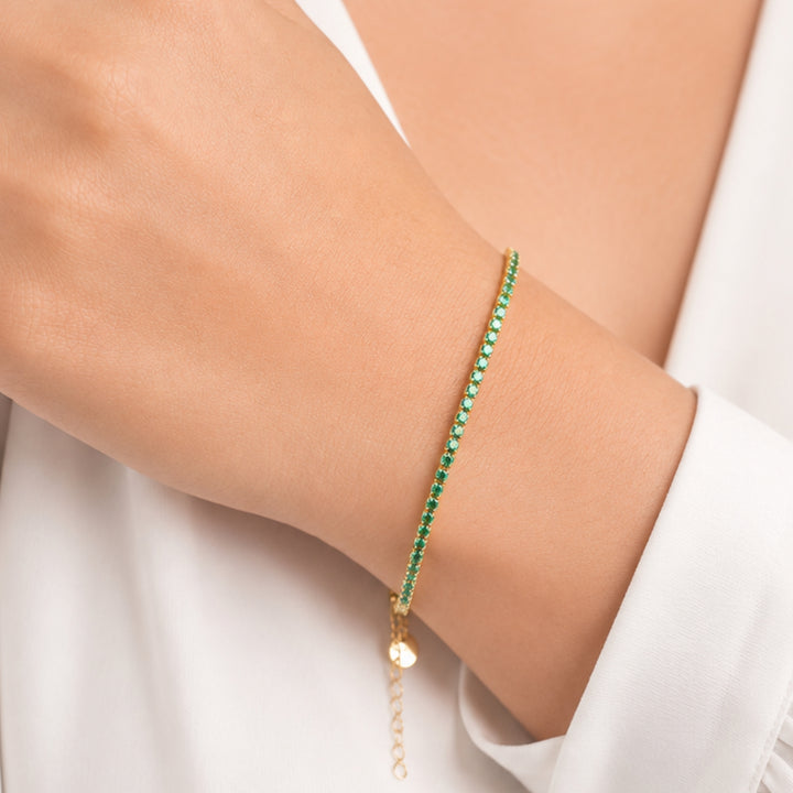 Green Sparkle Tennis Bracelet