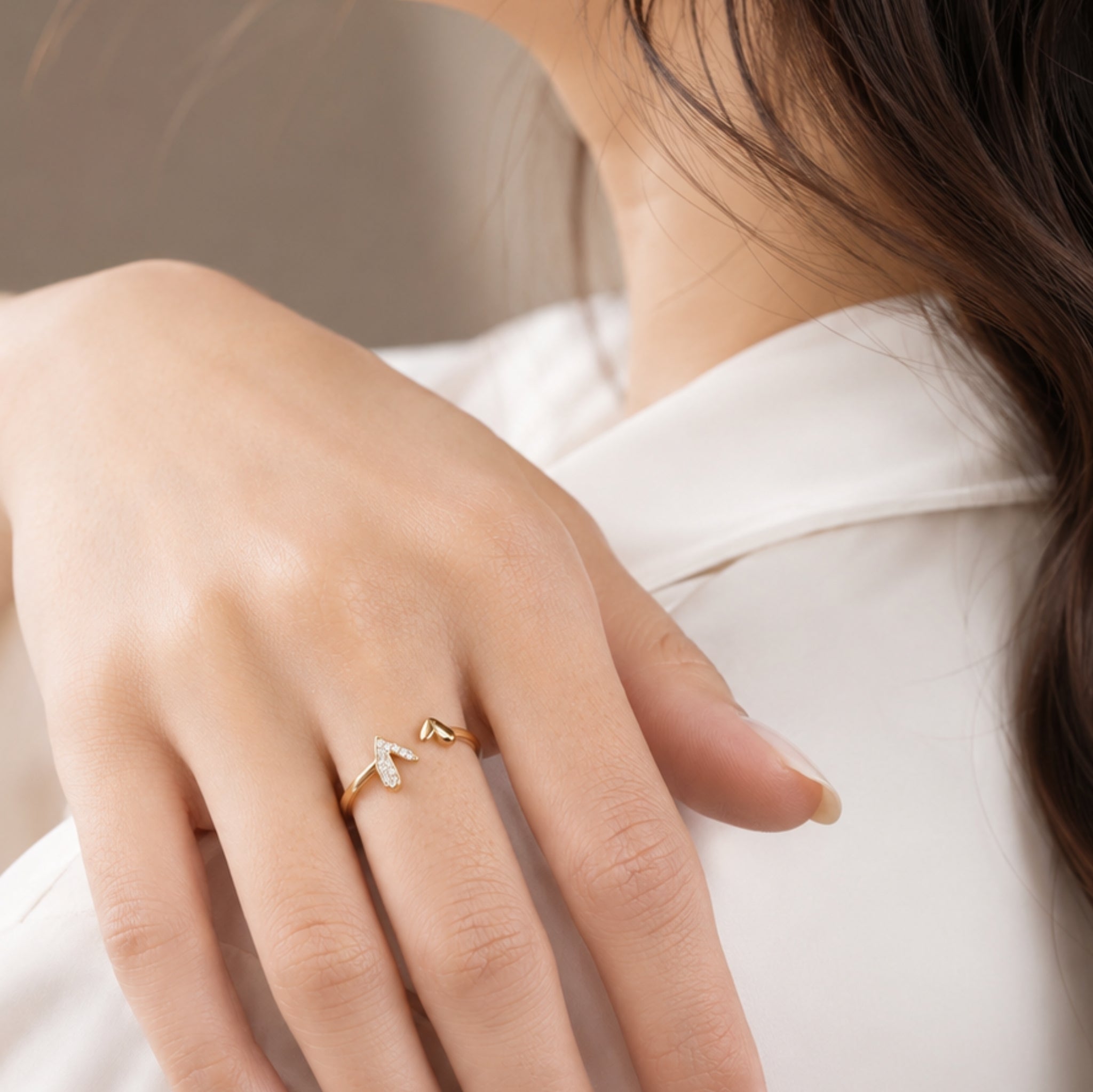 Dual Heart Vermeil Ring