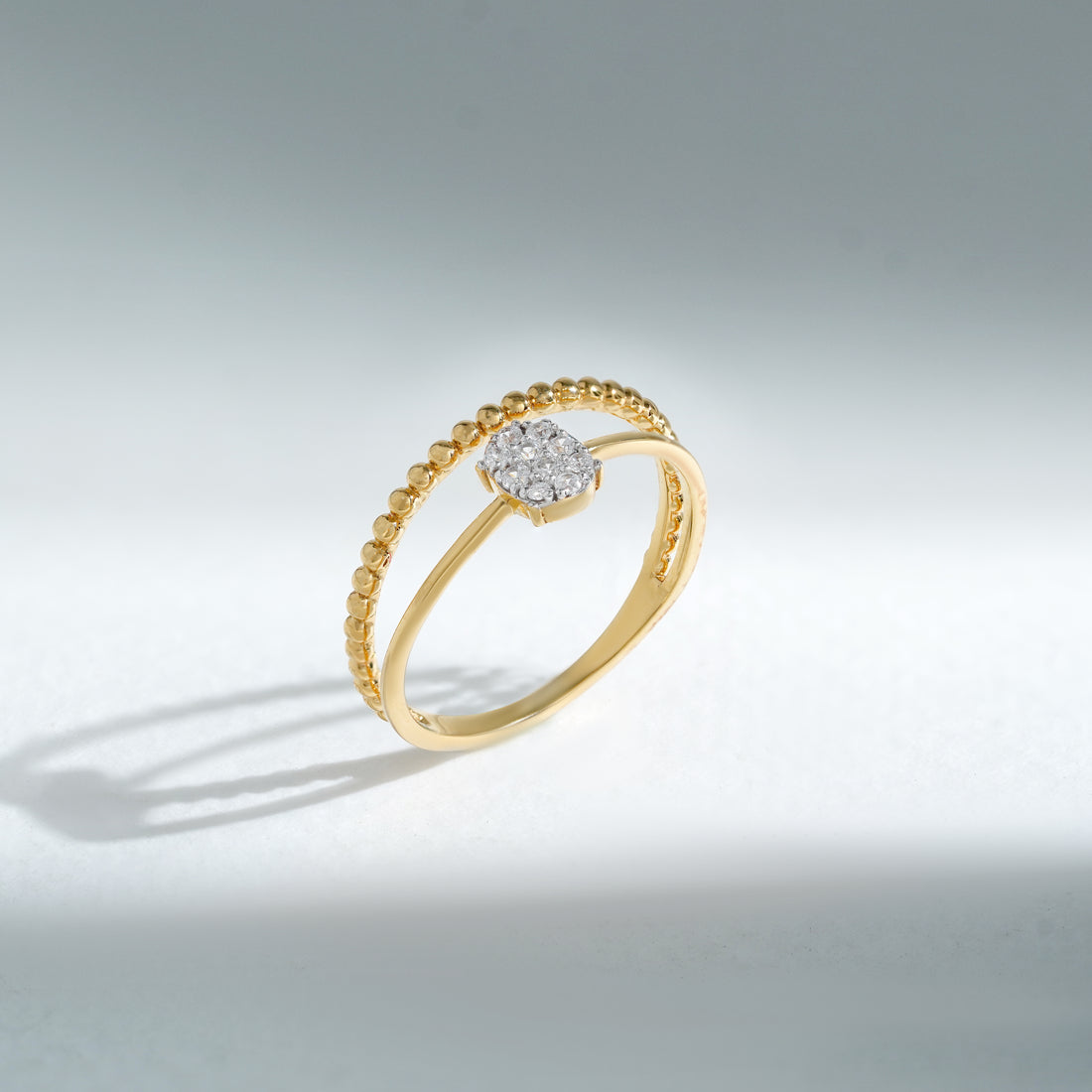Beaded Dual-Band Ring | Gold Vermeil
