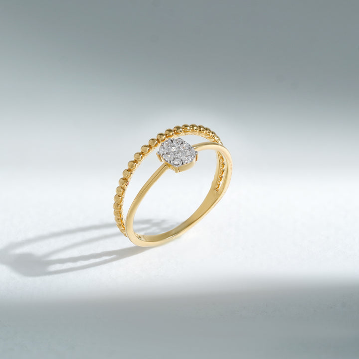 Beaded Dual-Band Ring | Gold Vermeil