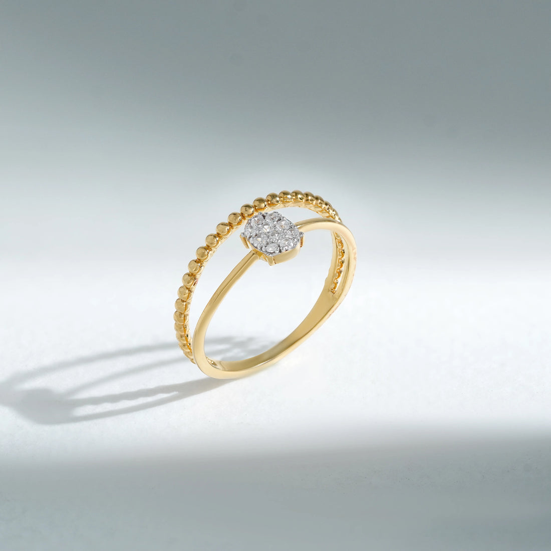 Beaded Dual-Band Ring | Gold Vermeil