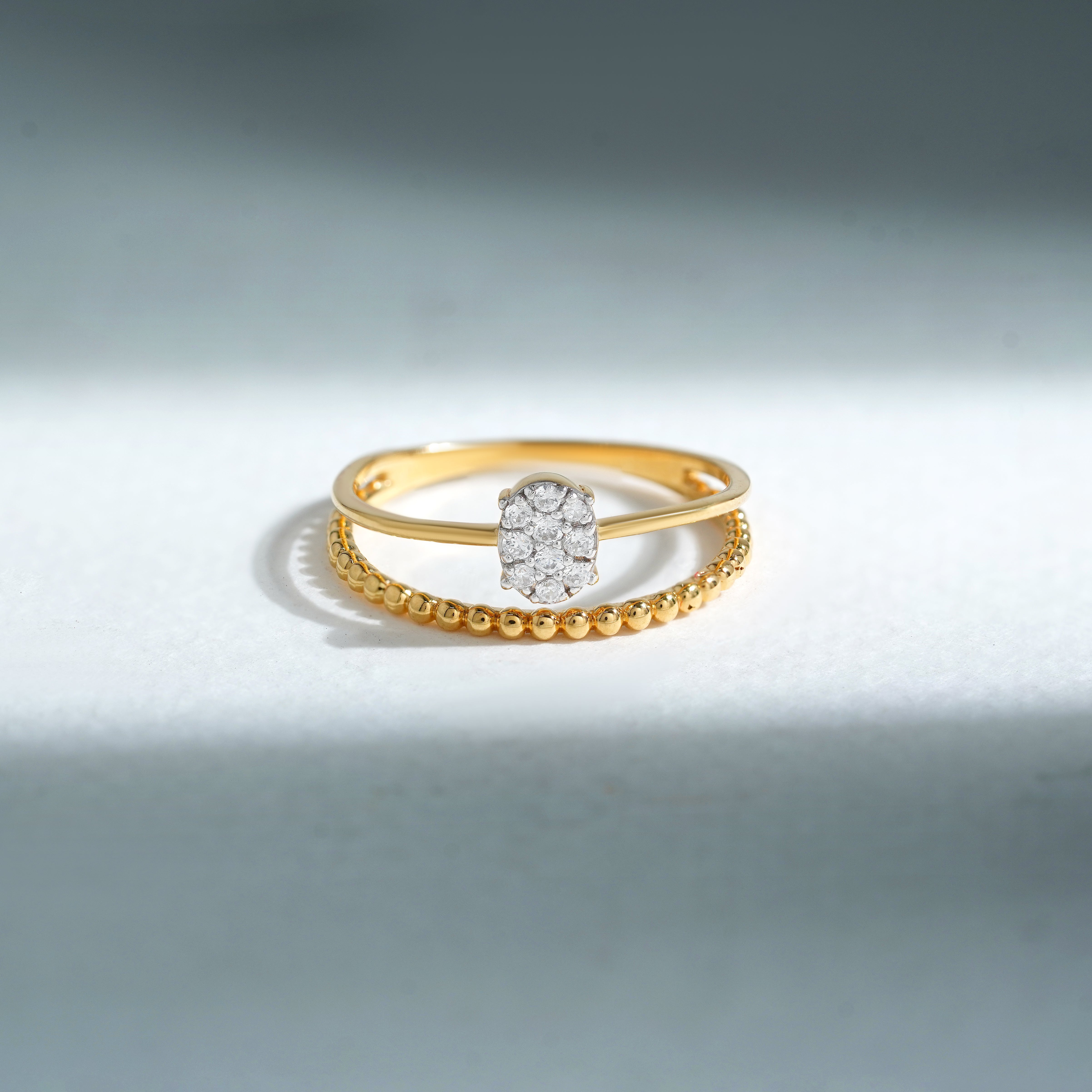 Beaded Dual-Band Ring | Gold Vermeil