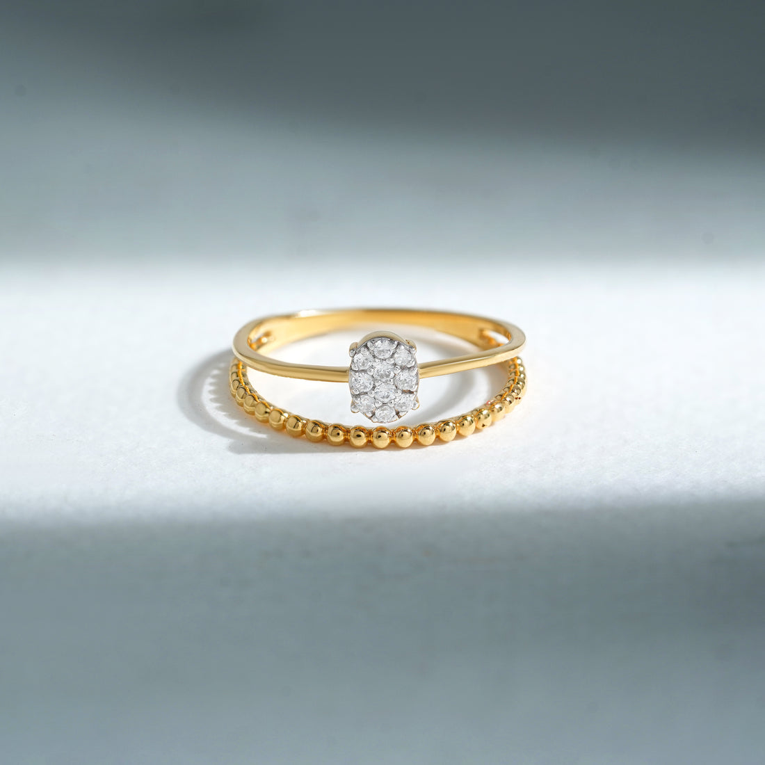 Beaded Dual-Band Ring | Gold Vermeil