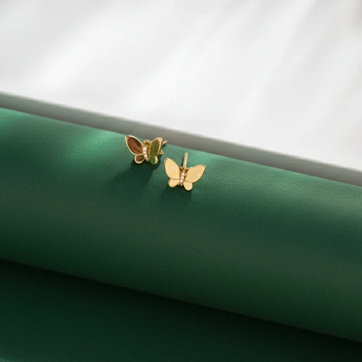Butterfly Stud Earrings | Gold Plated