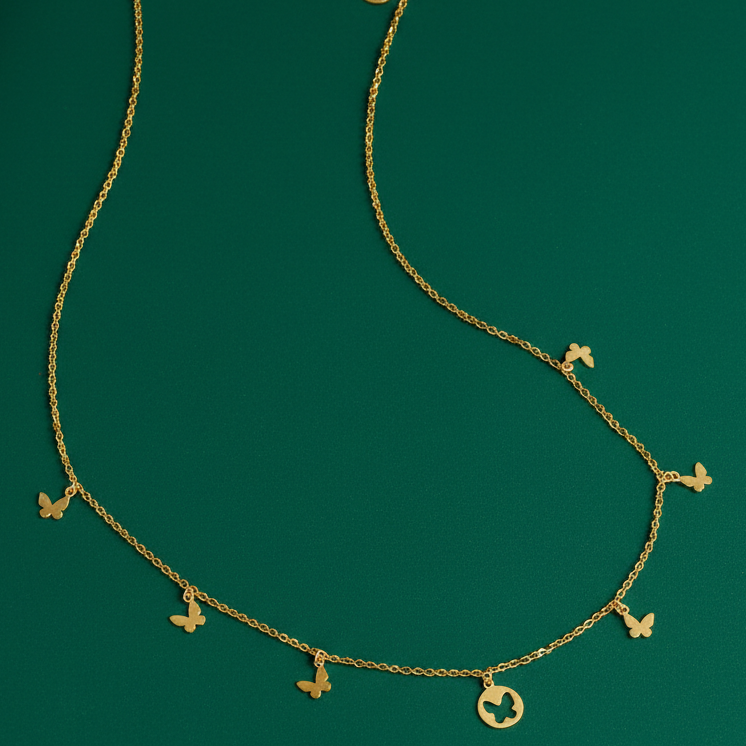 Boho Butterfly Charm Necklace