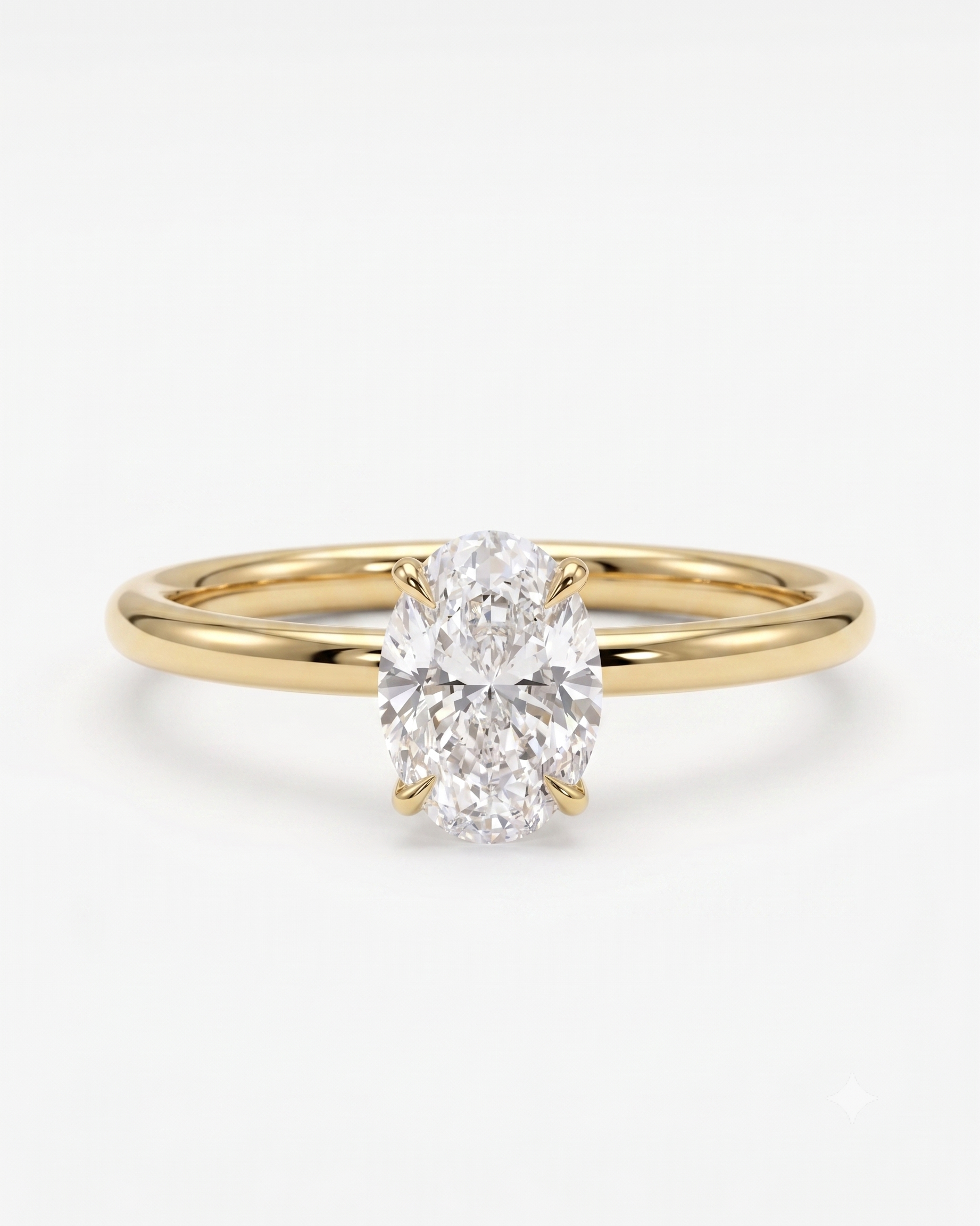 2ct Oval -cut classic solitaire ring | Gold Vermeil